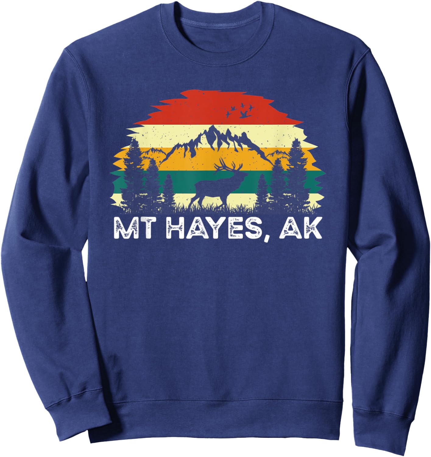 Mt Hayes, AK mountain hiking nature outdoor camping Sweatshirt - Sweatshirt | Navy