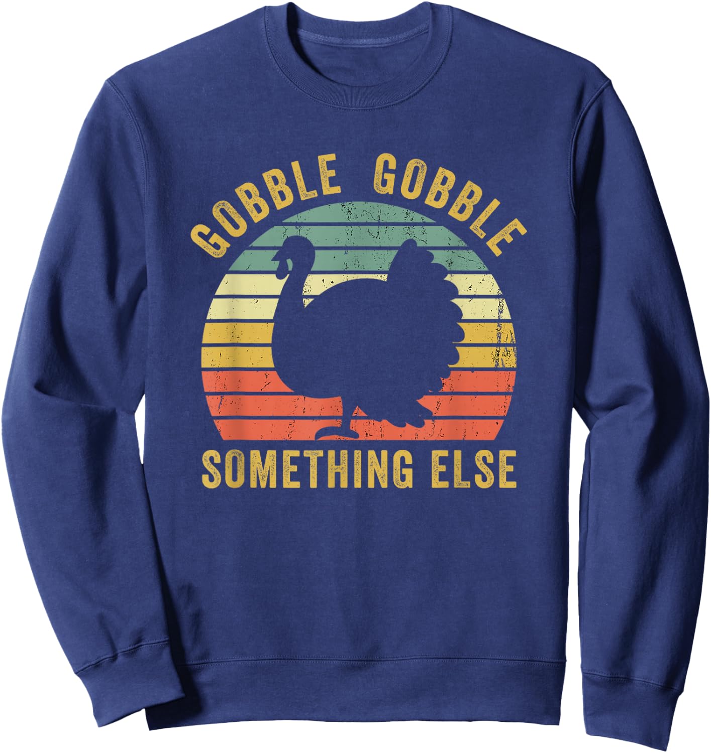 Save A Turkey Thanksgiving Gobble Trot Vegan Funny Sweatshirt - Sweatshirt | Navy