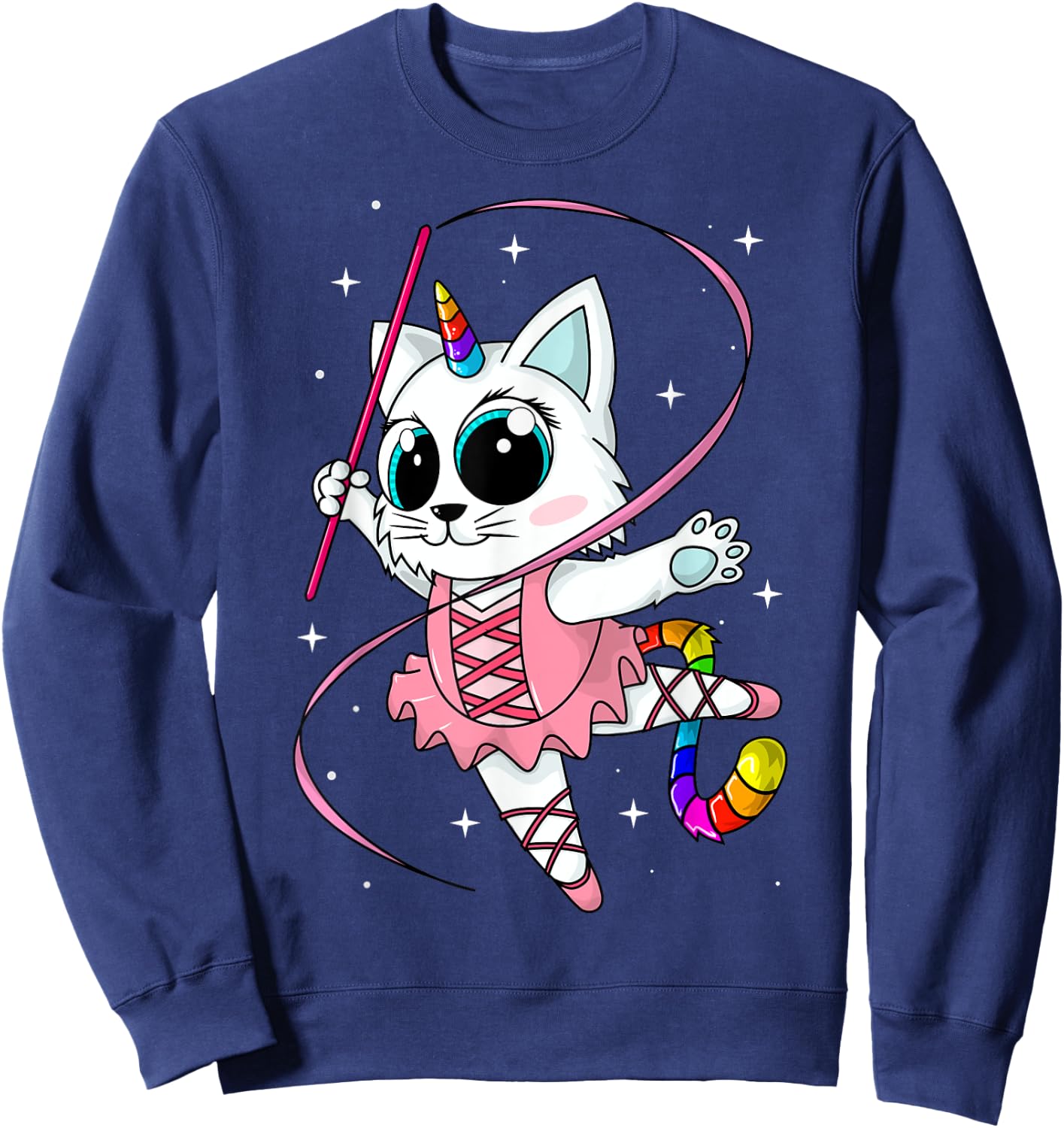 Unicorn Cat Cati Corn Kittycorn Cute Kitty Rainbow Girl Gift Sweatshirt - Sweatshirt | Navy