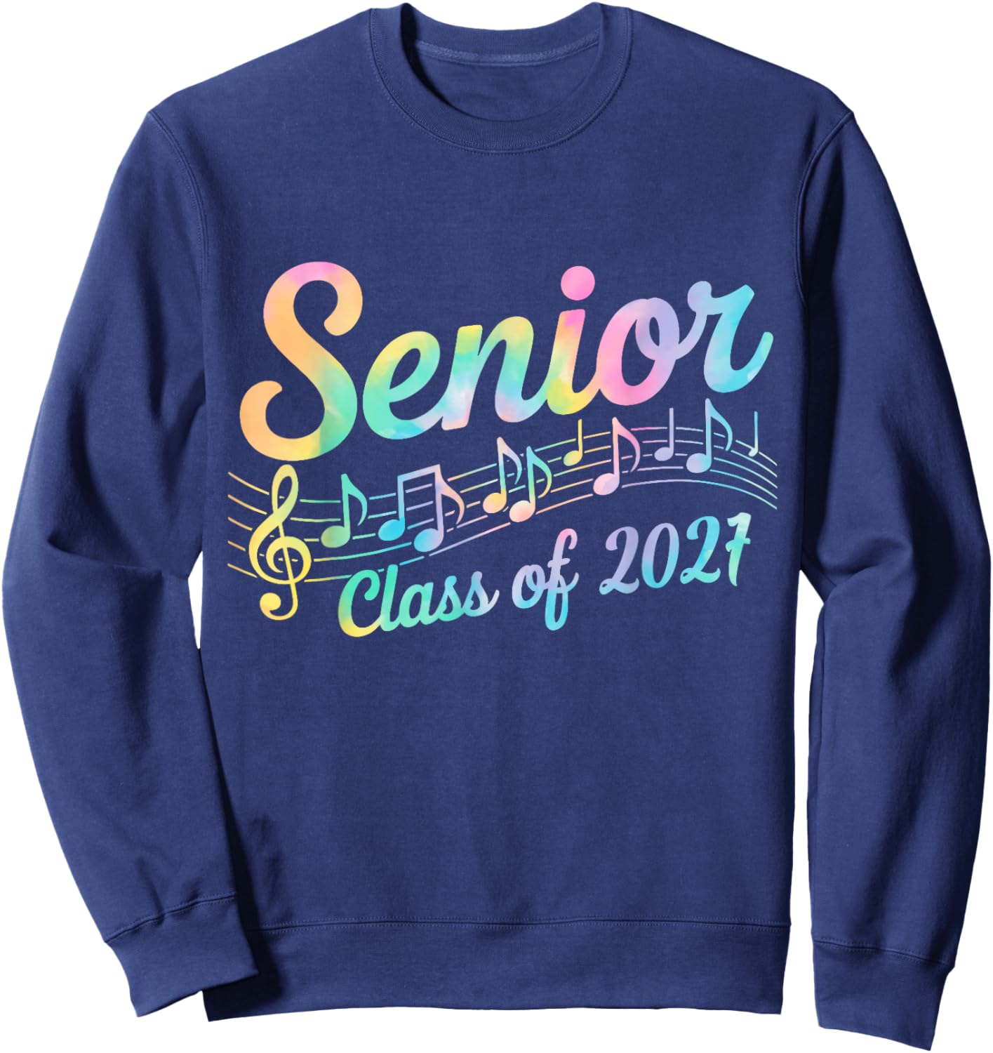 2027 Senior Choir Band Orchestra Class of 2027 Music Notes Sweatshirt - Sweatshirt | Navy