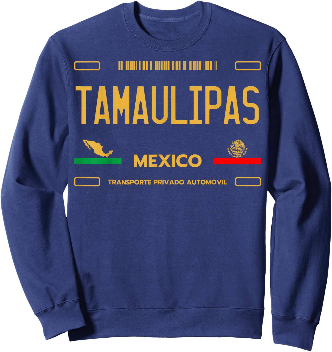 Tamaulipas Mexico License Plate Aesthetic Tamaulipas Sweatshirt - Sweatshirt | Navy