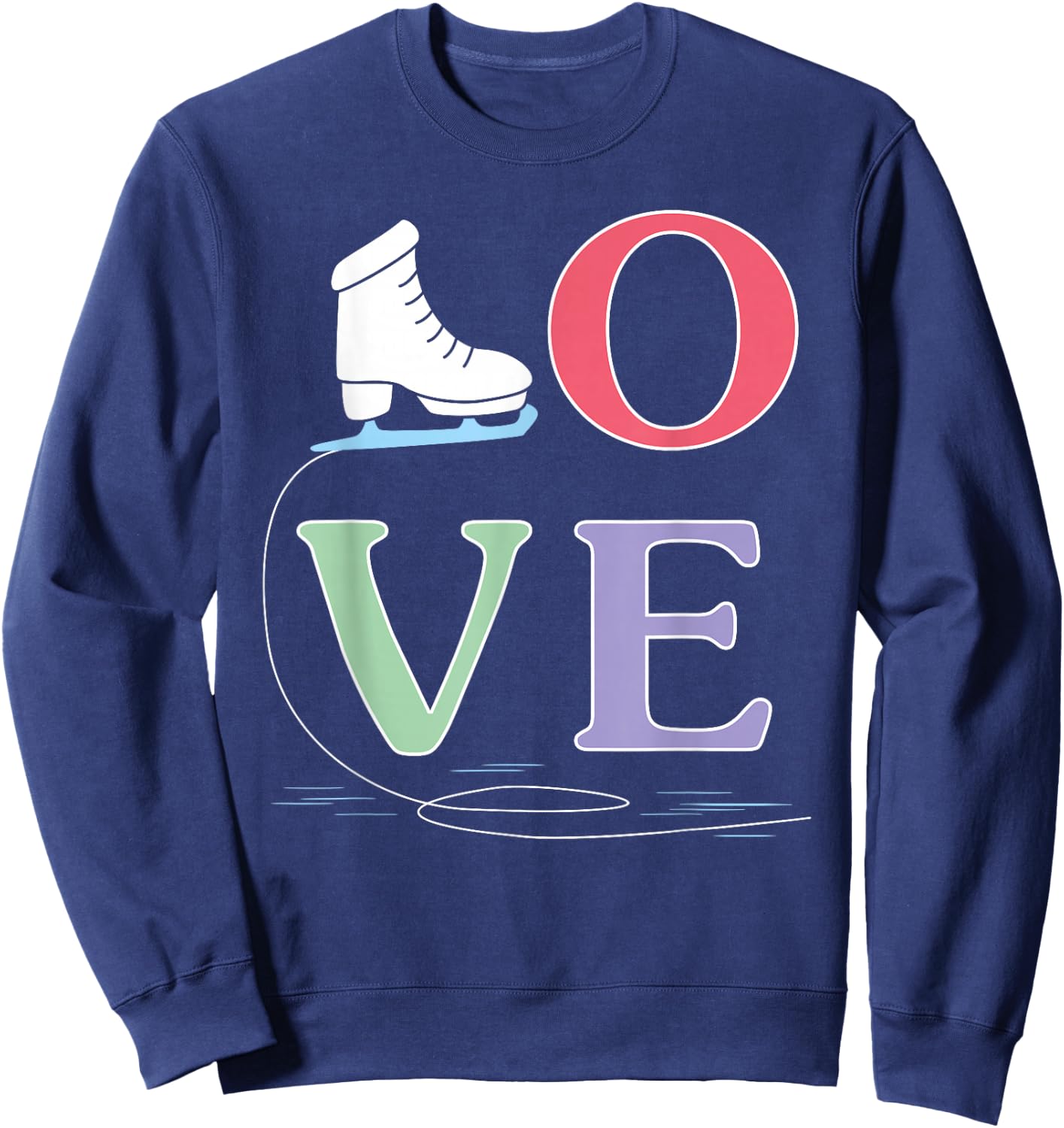 Super Cute Figure & Skating For Girls Women Who Ice Skate Sweatshirt - Sweatshirt | Navy