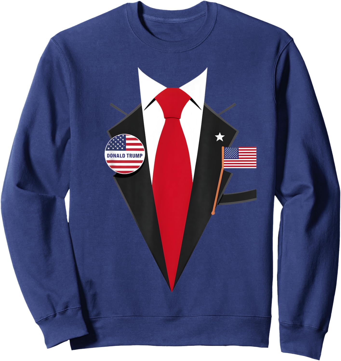 Donald Trump Suit and Tie Halloween Costume Sweatshirt - Sweatshirt | Navy