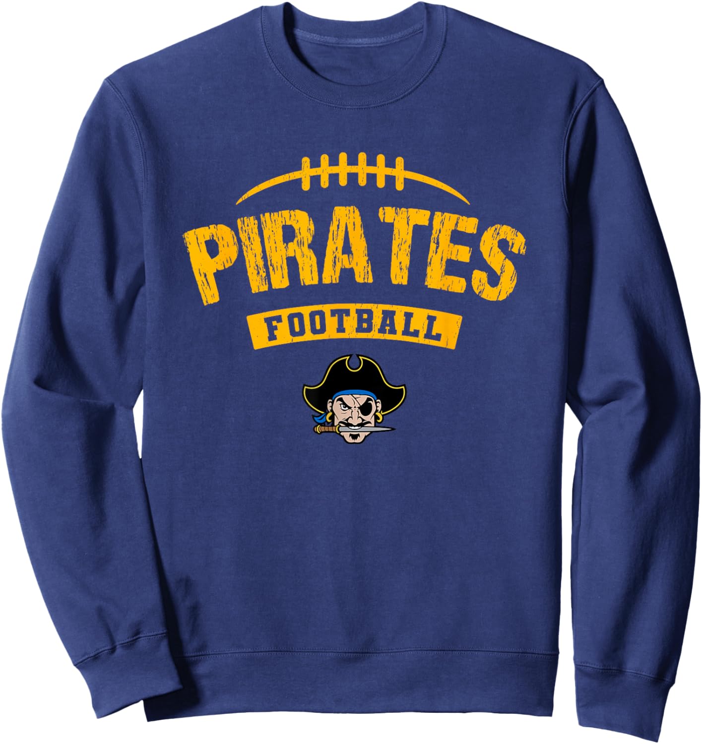Fernandina Beach Pirates Logo Football Distressed HS Sweatshirt - Sweatshirt | Navy