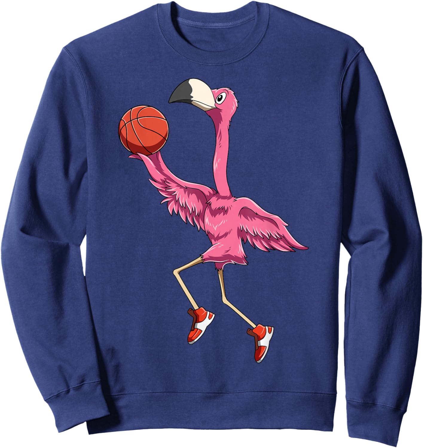Flamingo Basketball Flamingo Playing Basketball Flamingo Sweatshirt - Sweatshirt | Navy