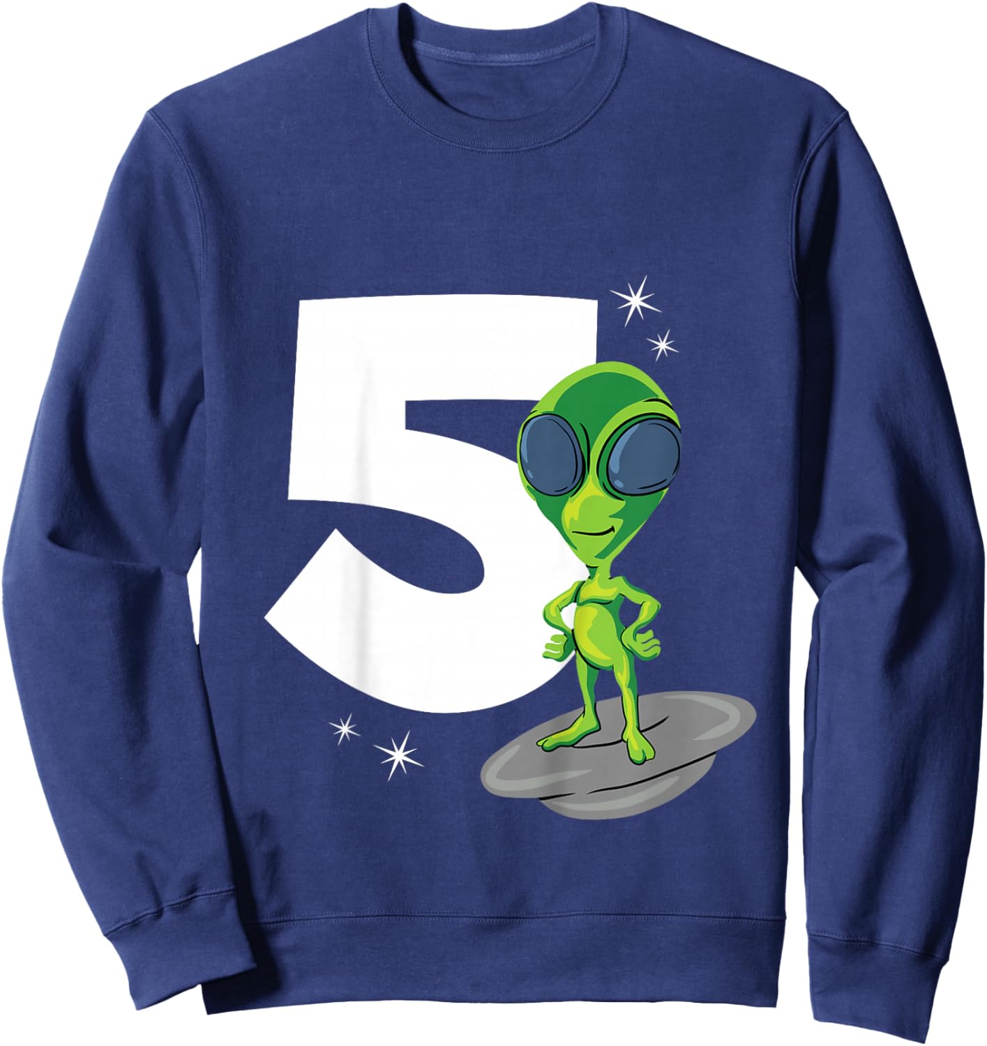 Alien 5 Year Old Boy 5th Birthday Sweatshirt - Sweatshirt | Navy