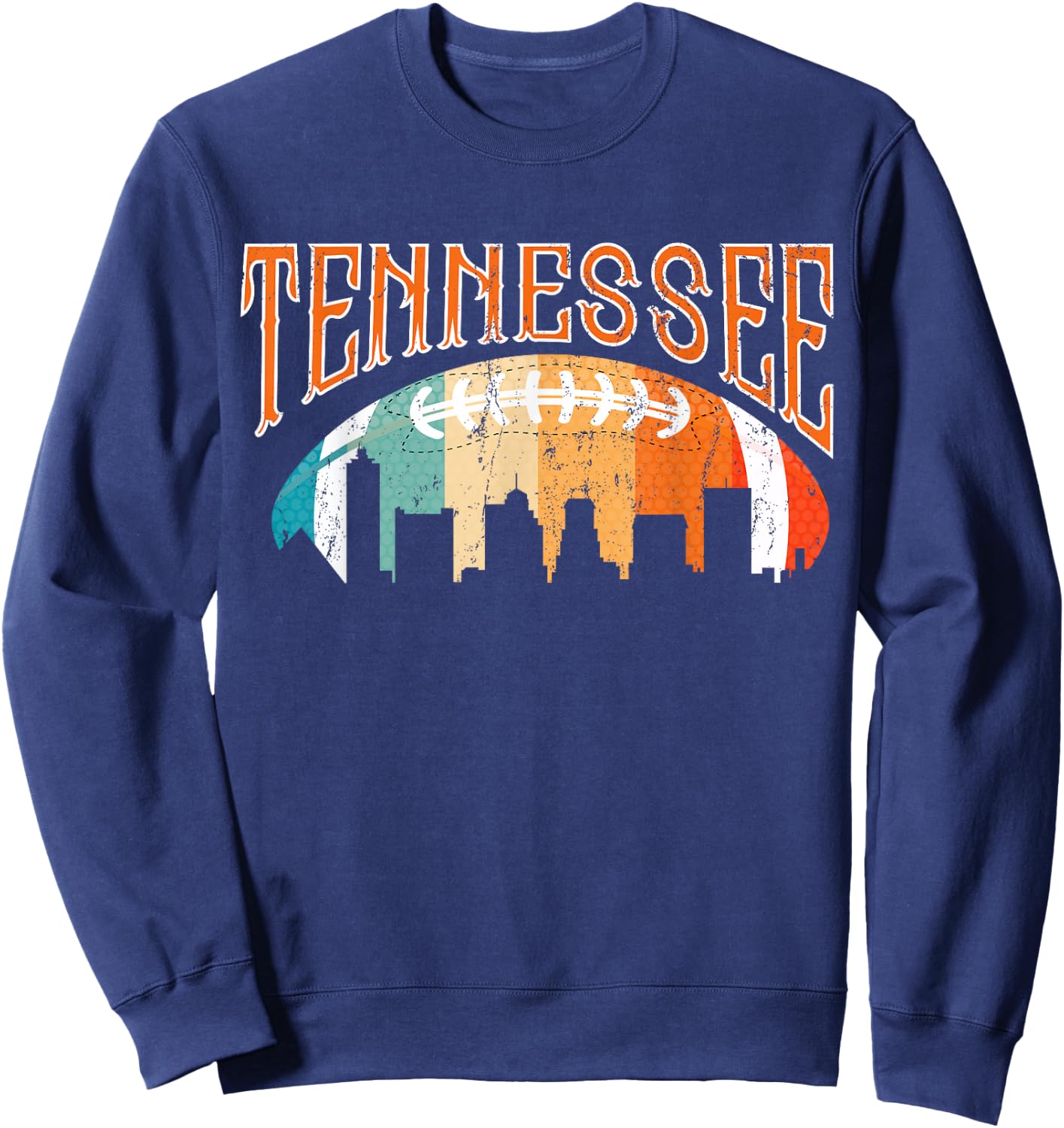 Retro Tennessee Football Fan Vintage City Skyline Sweatshirt - Sweatshirt | Navy