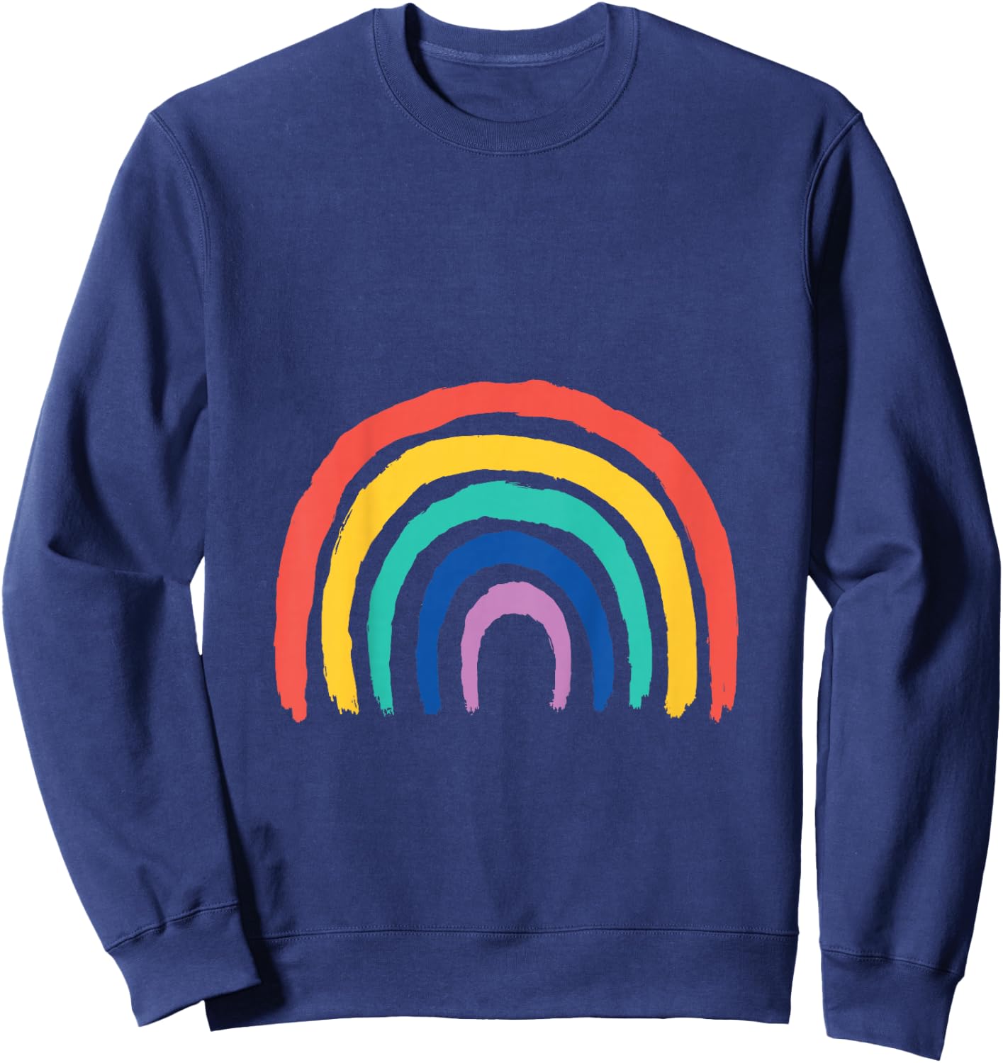 Kids Sweet Children Rainbow Design Painted Girl Gift Birthday Sweatshirt - Sweatshirt | Navy