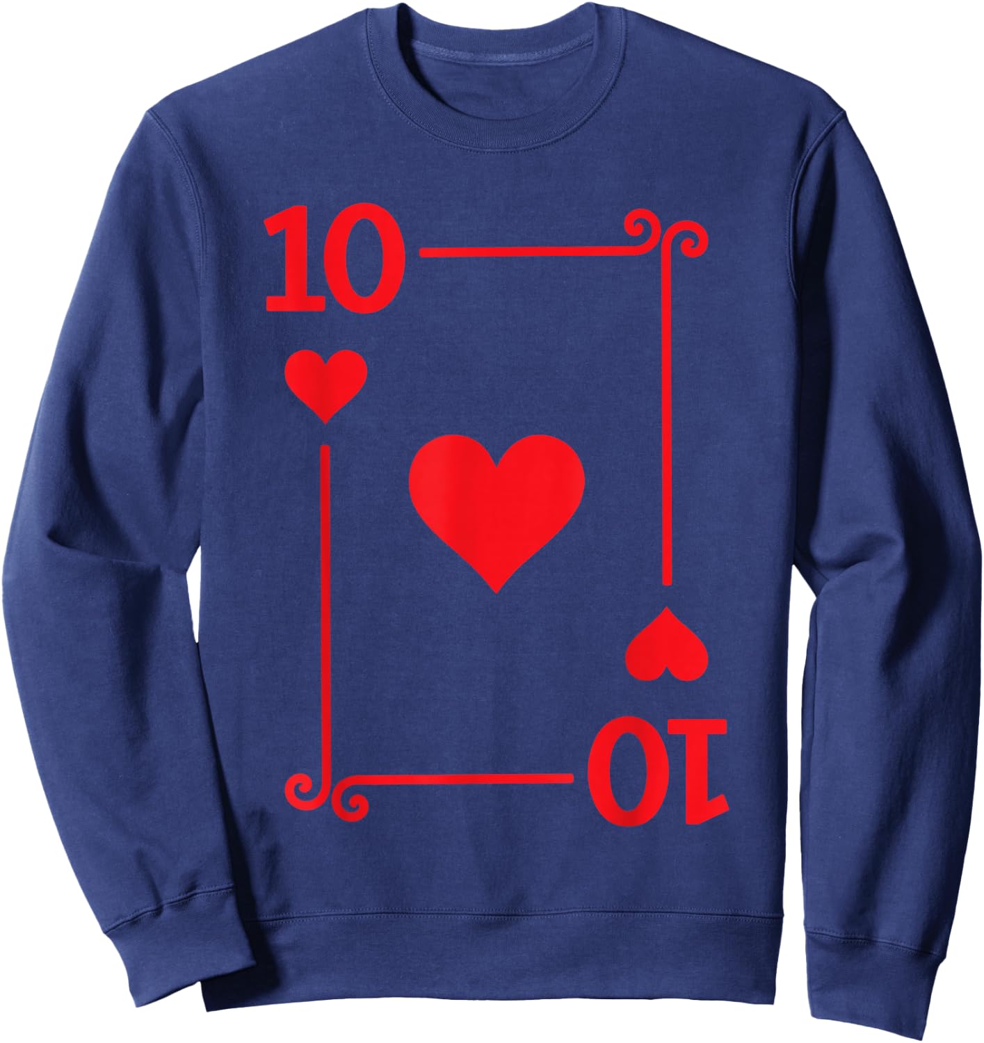 Playing Cards Costume - 10 Hearts Card - Ten Card Sweatshirt - Sweatshirt | Navy
