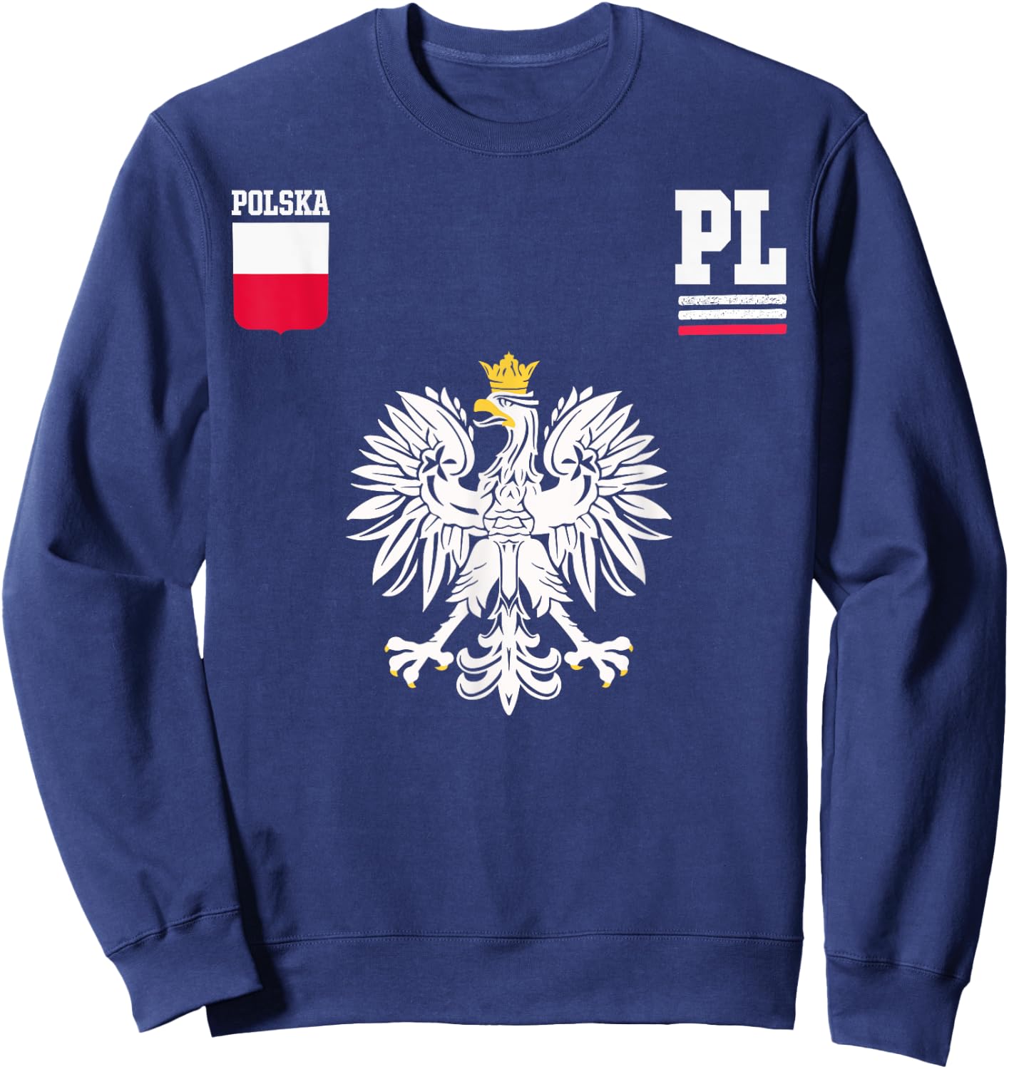 Poland Fan Polish Eagle Polska Flag Sweatshirt - Sweatshirt | Navy