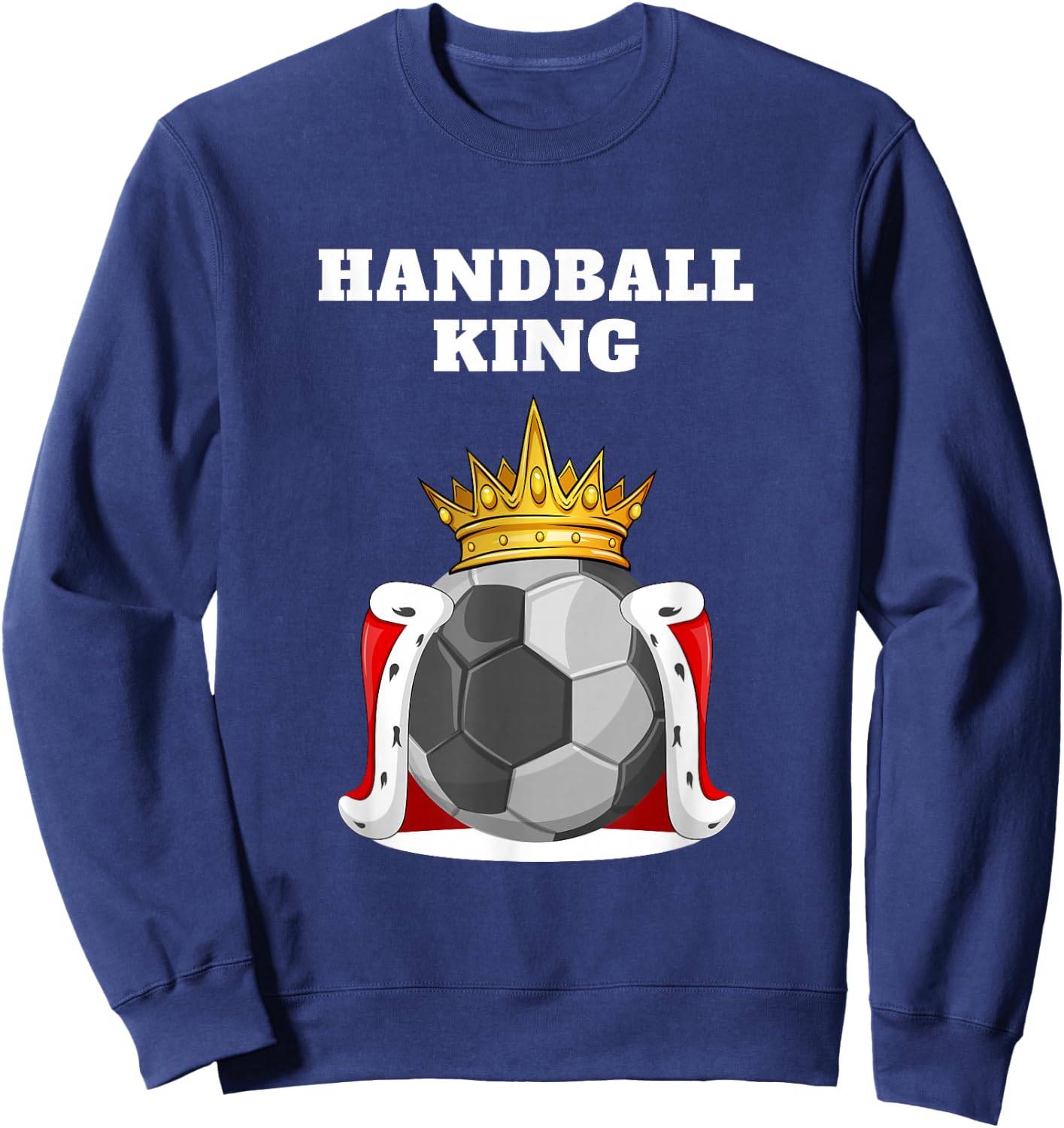 Handball Shirts for Boys | Boys Handball | Handball King | Black | Small | Short Sleeve Sweatshirt - Sweatshirt | Navy