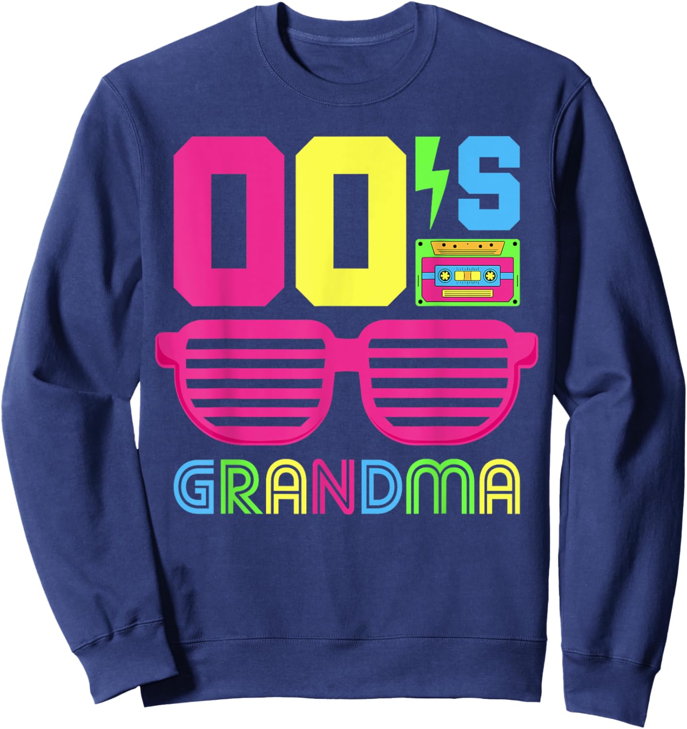 2000's Grandma Themed Party 00s Costume Early 2000s Outfit Sweatshirt - Sweatshirt | Navy
