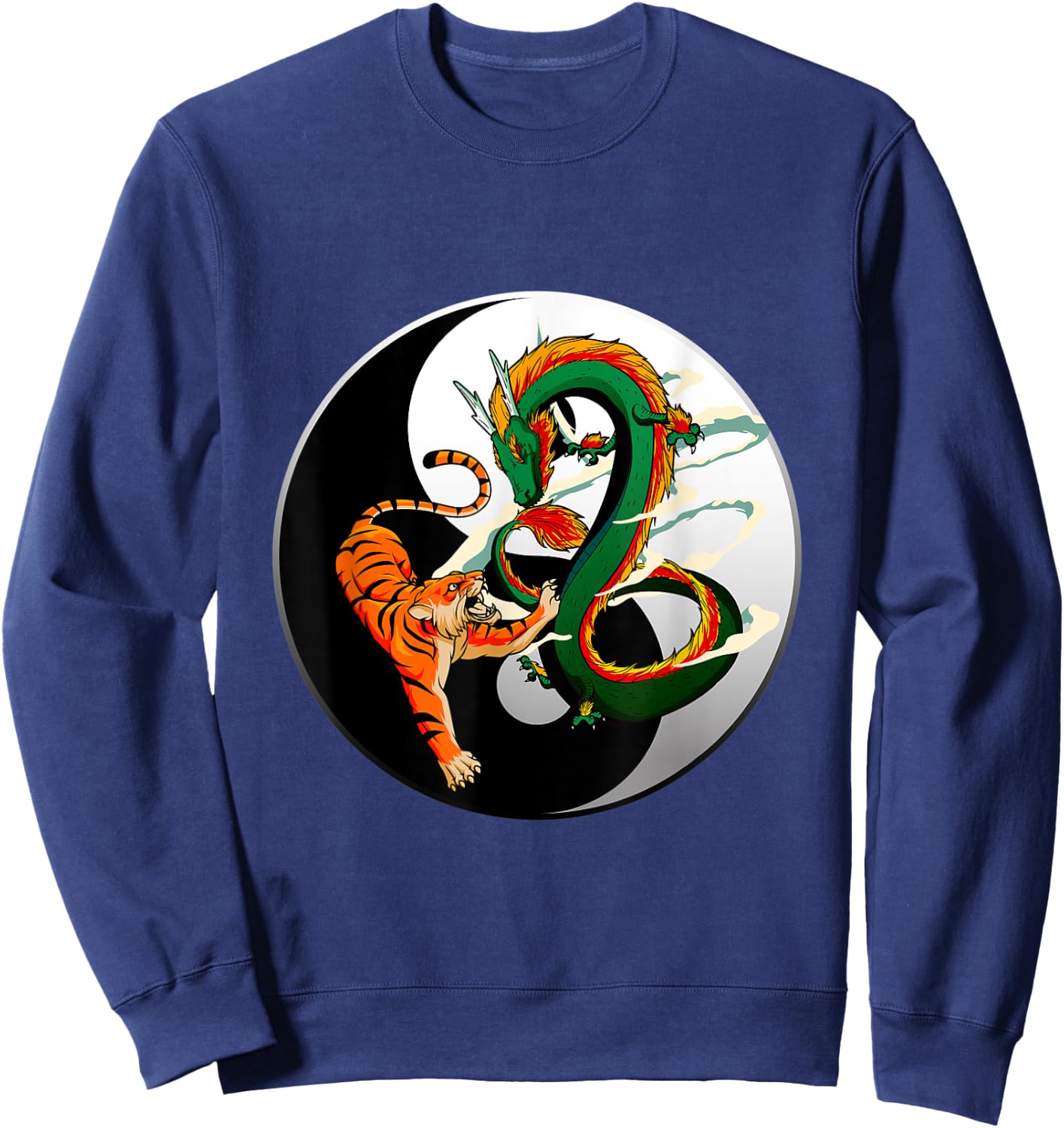 Yin Yang Dragon Tiger Sweatshirt - Sweatshirt | Navy