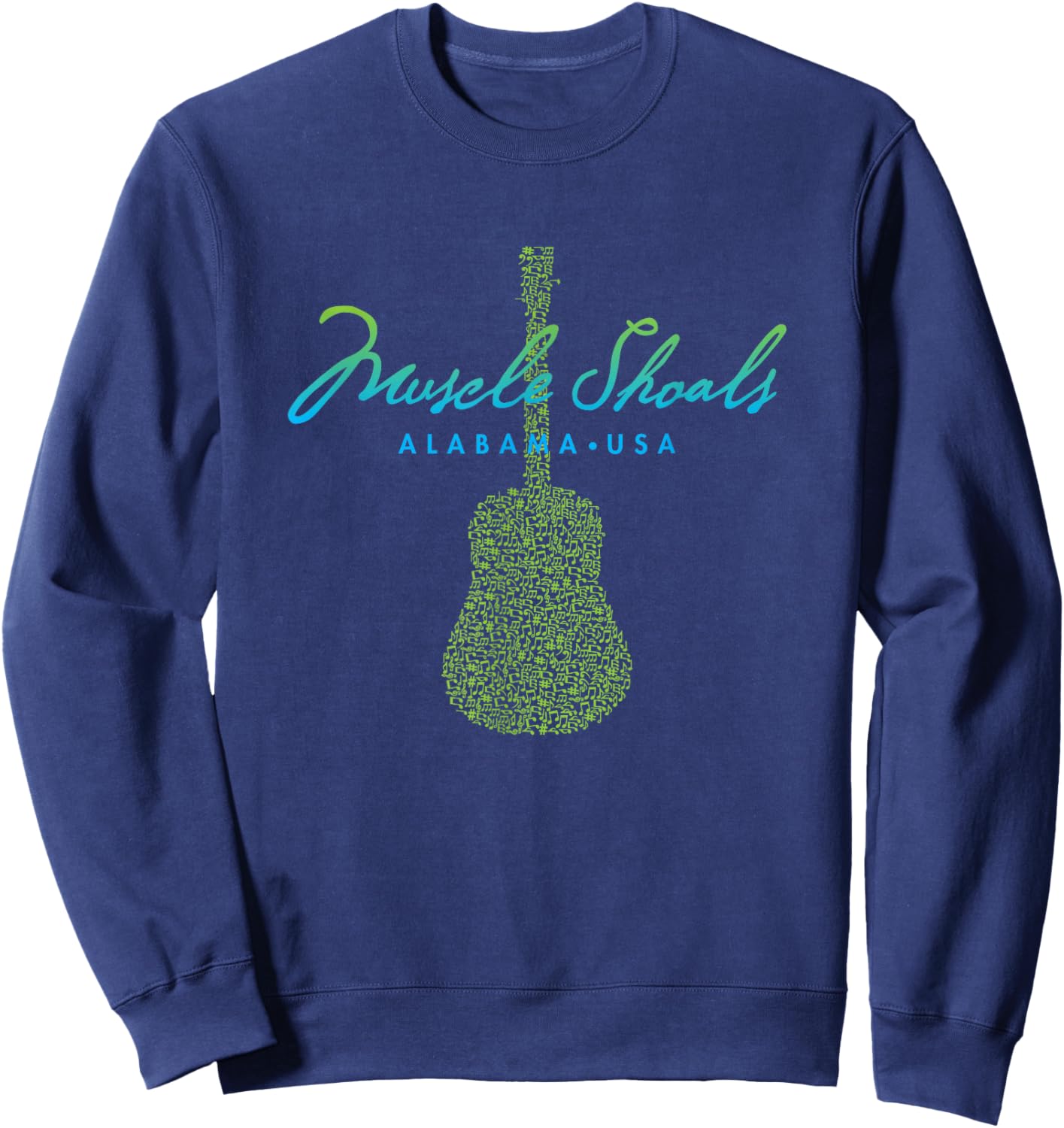 Muscle Shoals Alabama Guitar Design Sweatshirt - Sweatshirt | Navy