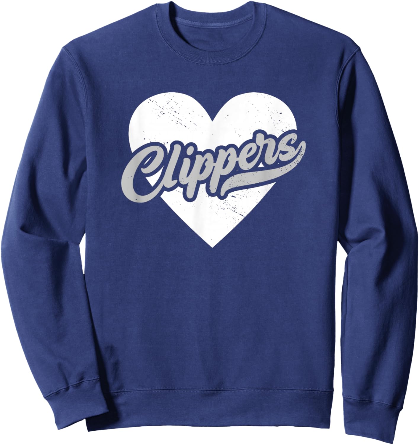 Vintage Clippers High School Go Clippers Pride Heart Sweatshirt - Sweatshirt | Navy