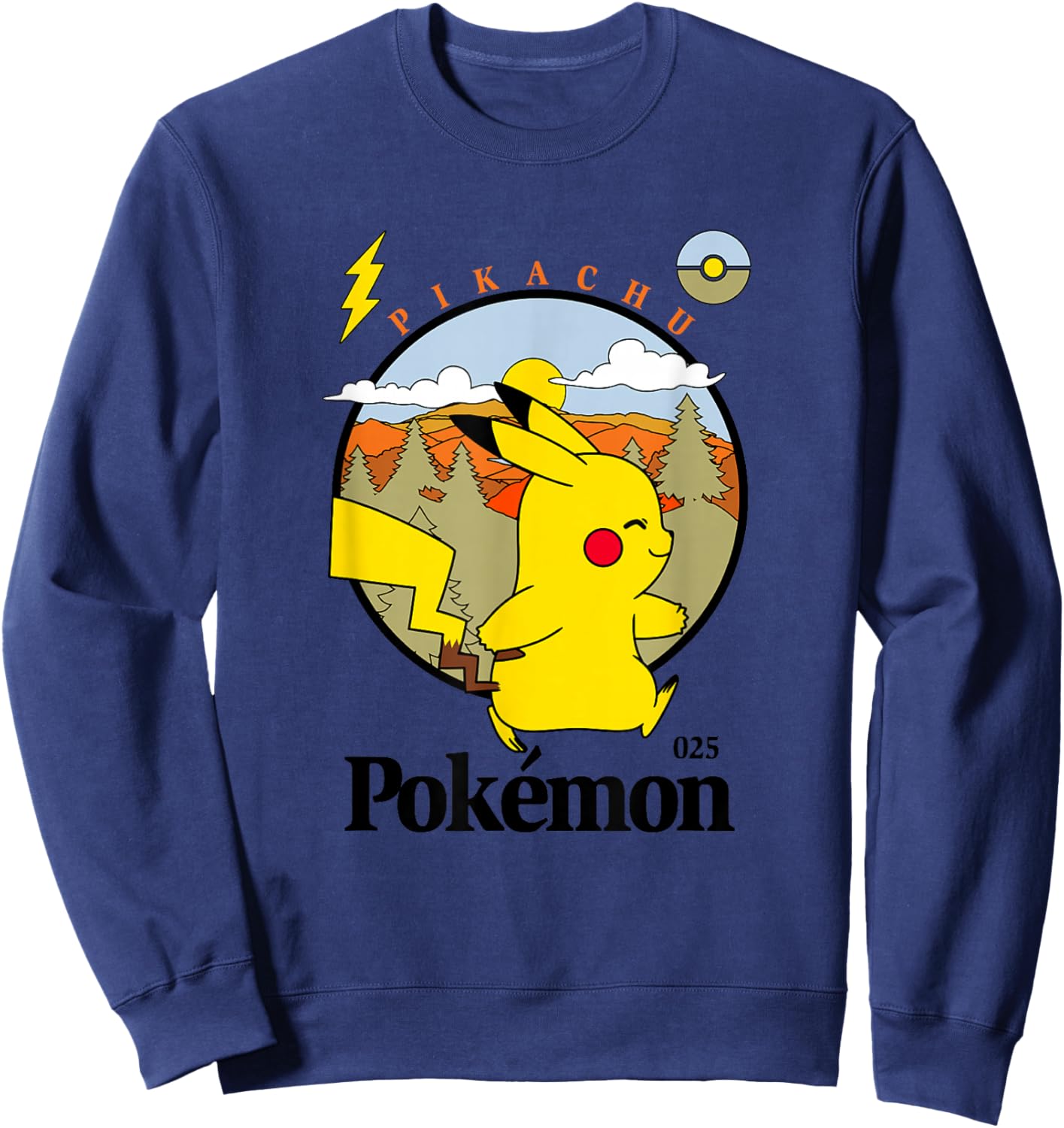 Pokémon Pikachu Outdoor Adventures Vintage Post Card Sweatshirt - Sweatshirt | Navy