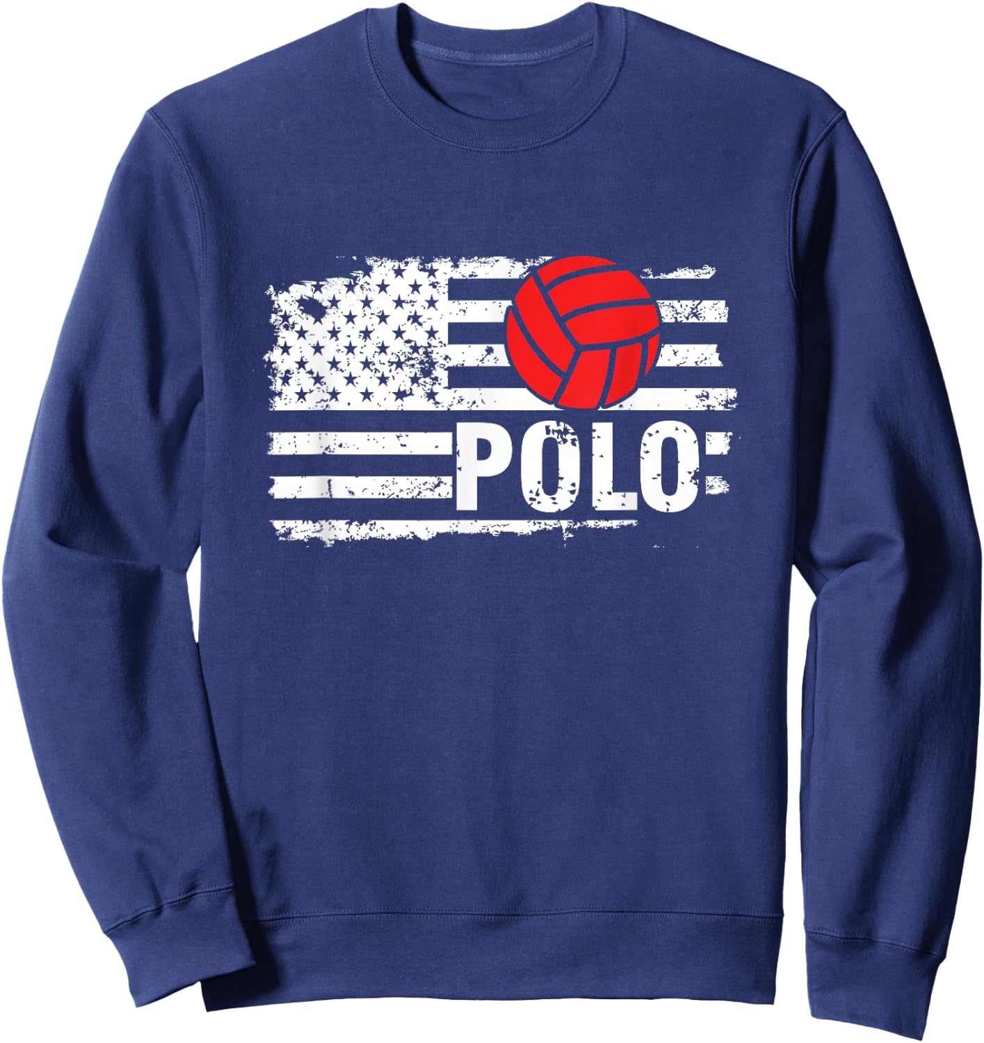 US Flag American Water Polo Swimming Pool Sports Sweatshirt - Sweatshirt | Navy