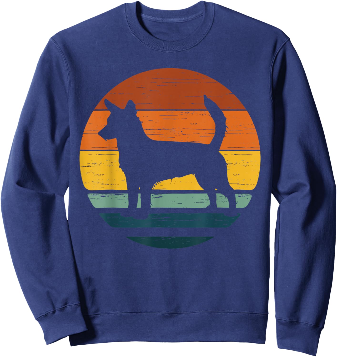 Portuguese Podengo Small Vintage Retro Mum Dad Sweatshirt - Sweatshirt | Navy