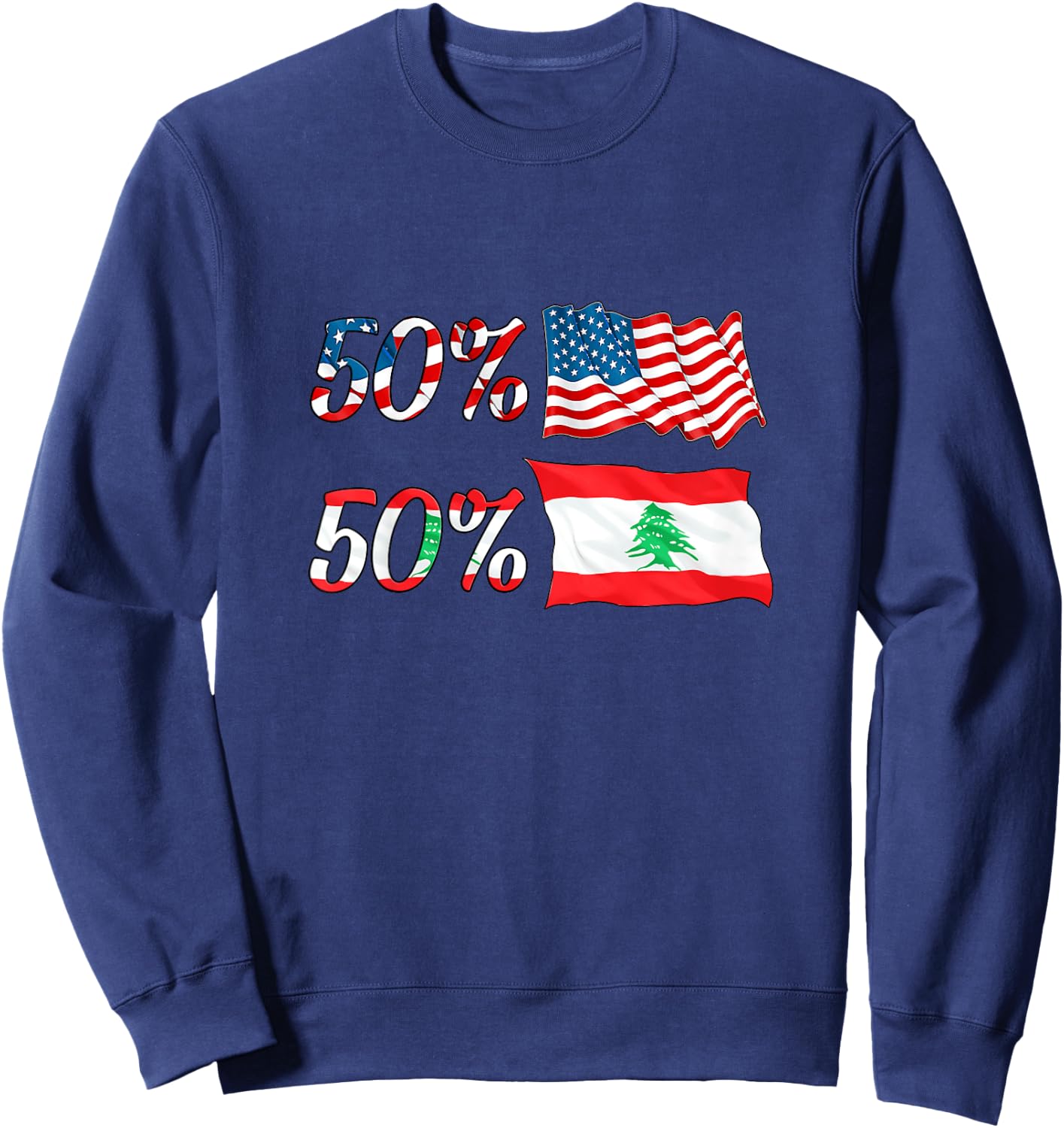 Half American Half Lebanese Baby Lebanon Boy Girl Gift Sweatshirt - Sweatshirt | Navy