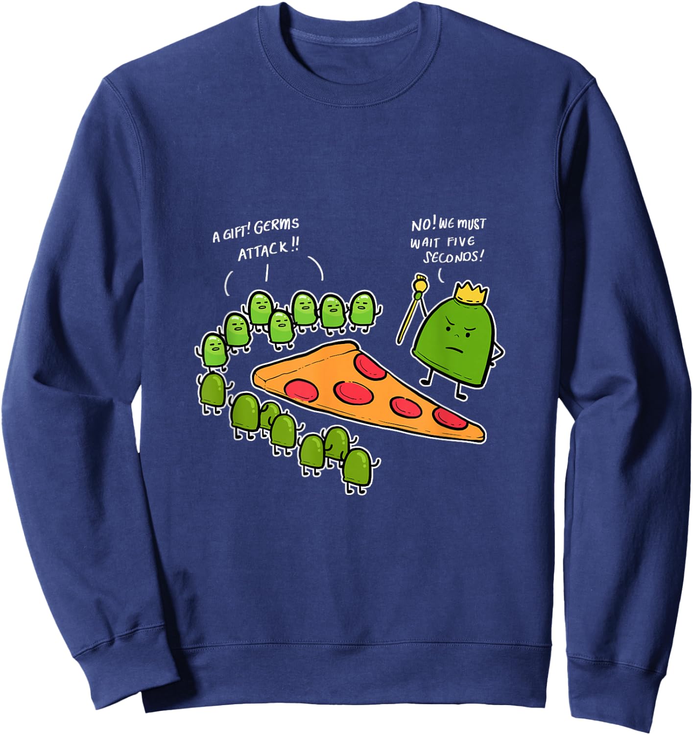 Five Second Rule Funny Foodie Sweatshirt - Sweatshirt | Navy