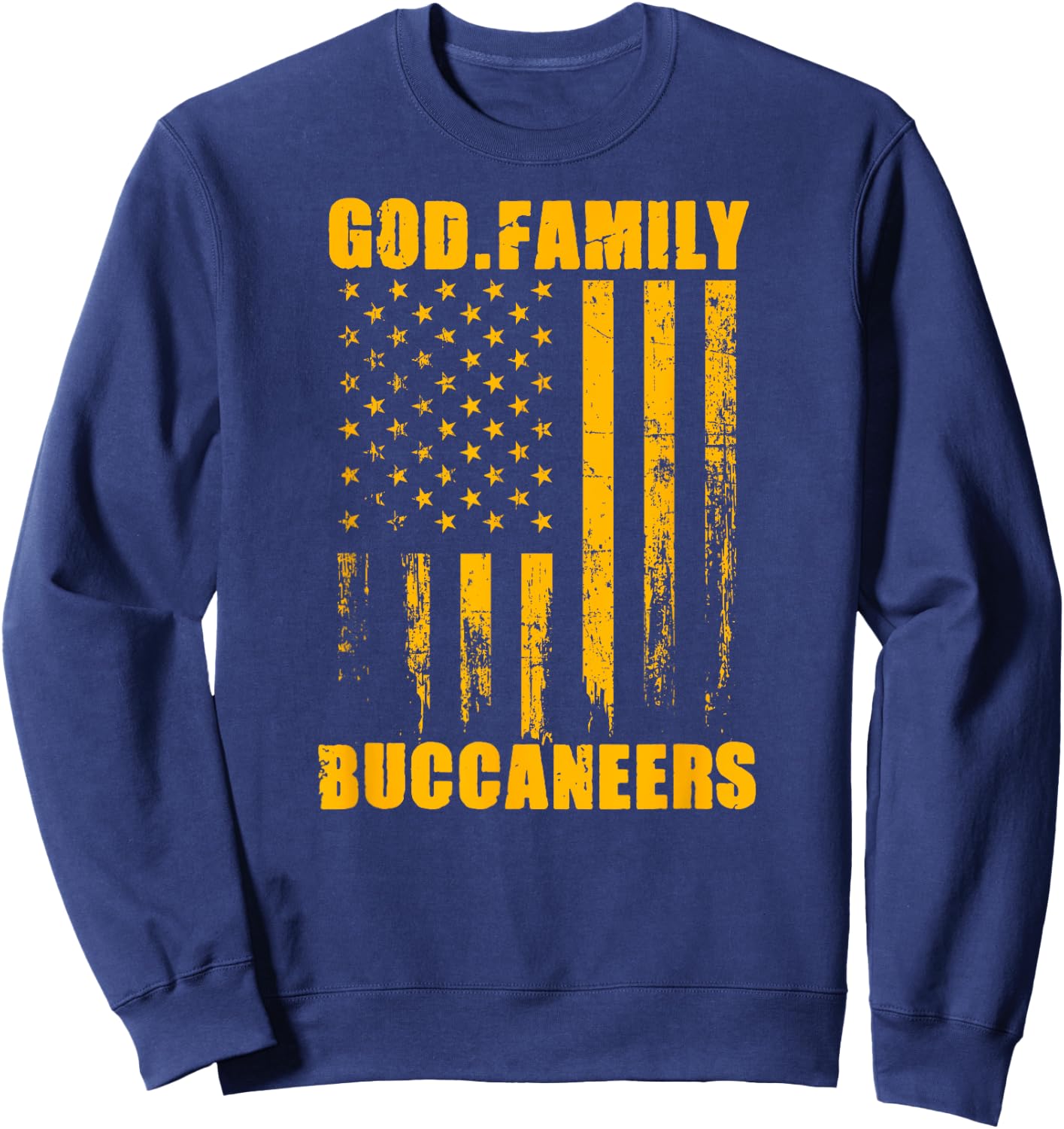 Kingston Buccaneers God. Family. Vintage USA Flag Sweatshirt - Sweatshirt | Navy