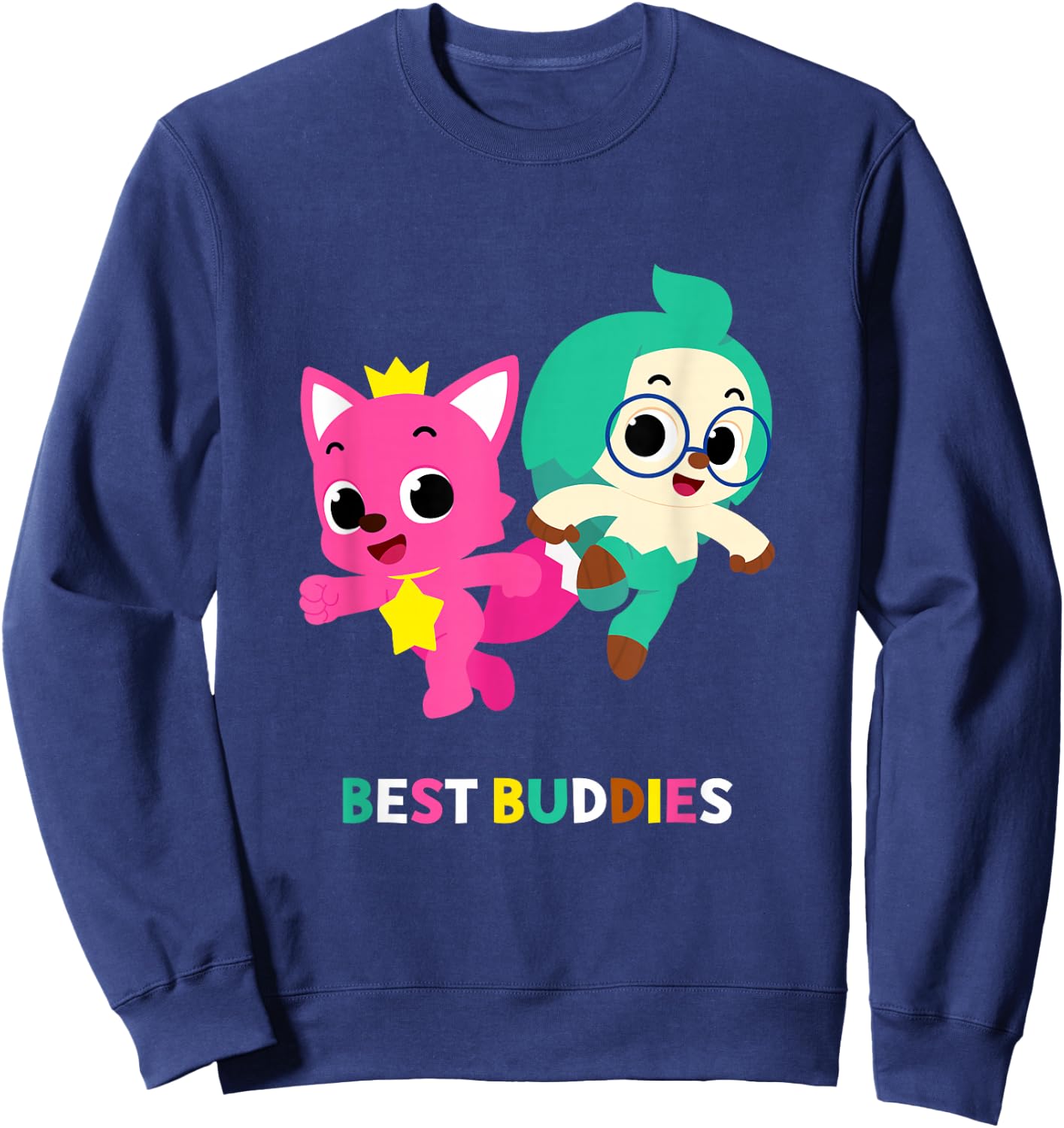 Pinkfong Wonderstar Best Buddies Pinkfong and Hogi Sweatshirt - Sweatshirt | Navy