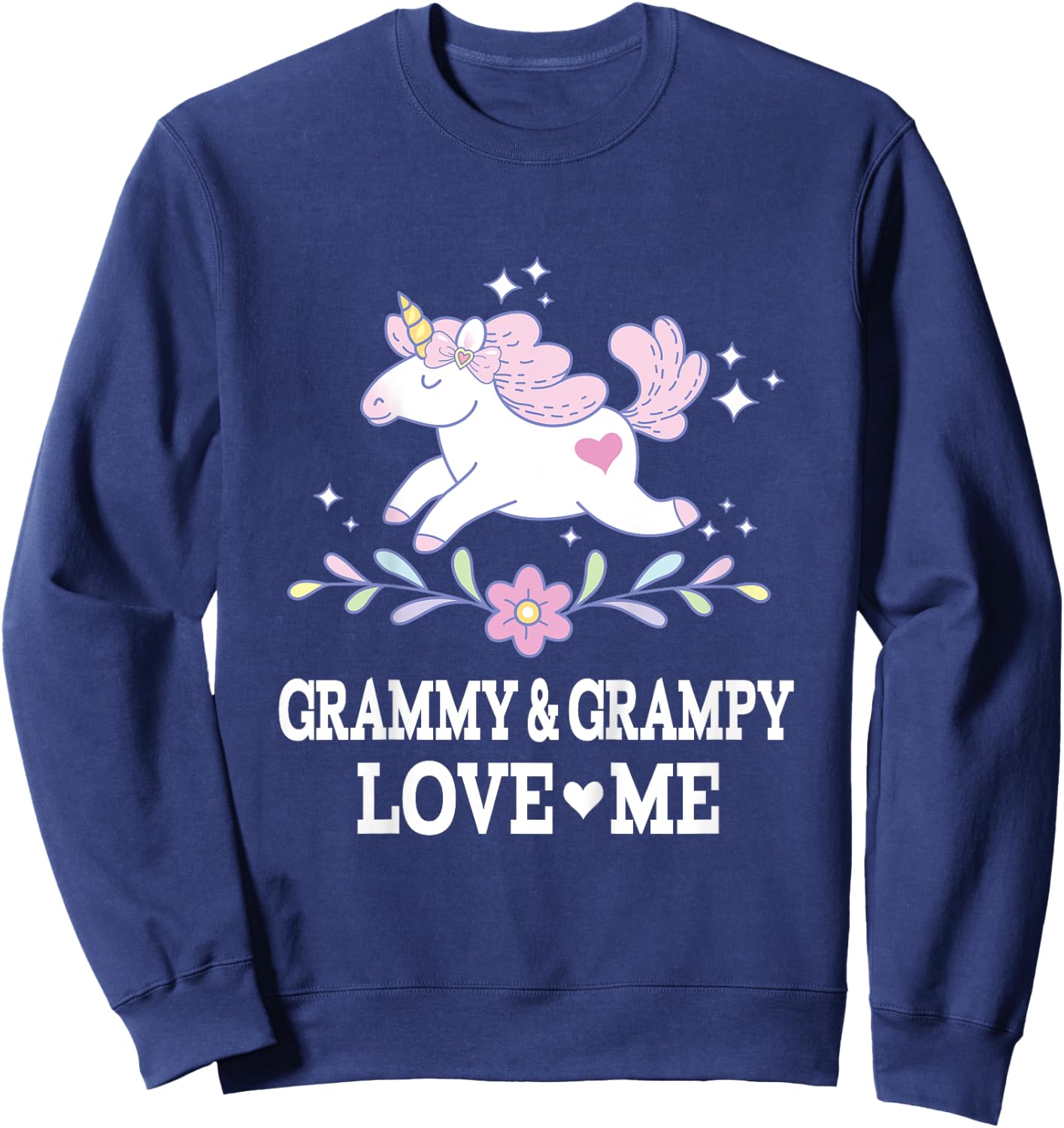 Grammy and Grampy Love Me Unicorn Grandchild Sweatshirt - Sweatshirt | Navy