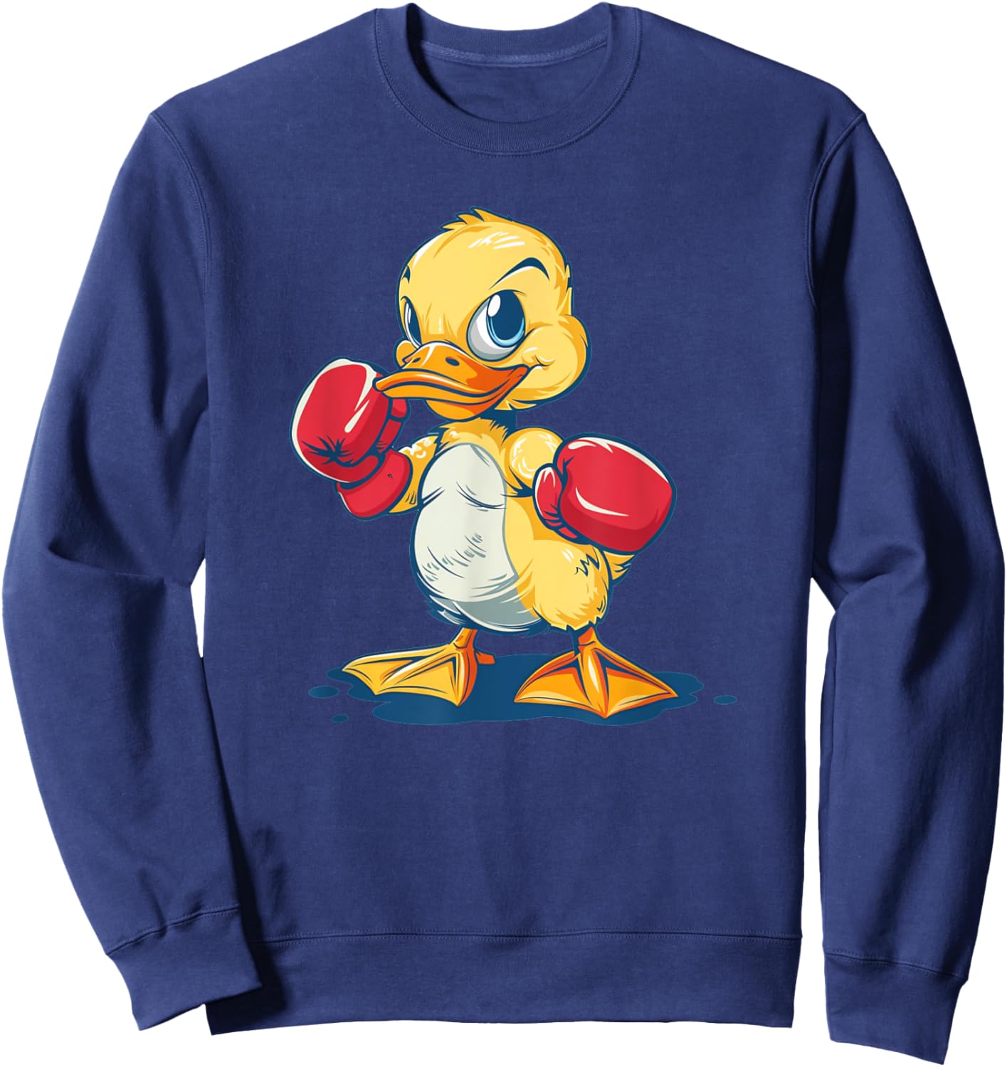 Funny Duck with boxing Gloves Costume for Ducks Lovers Sweatshirt - Sweatshirt | Navy