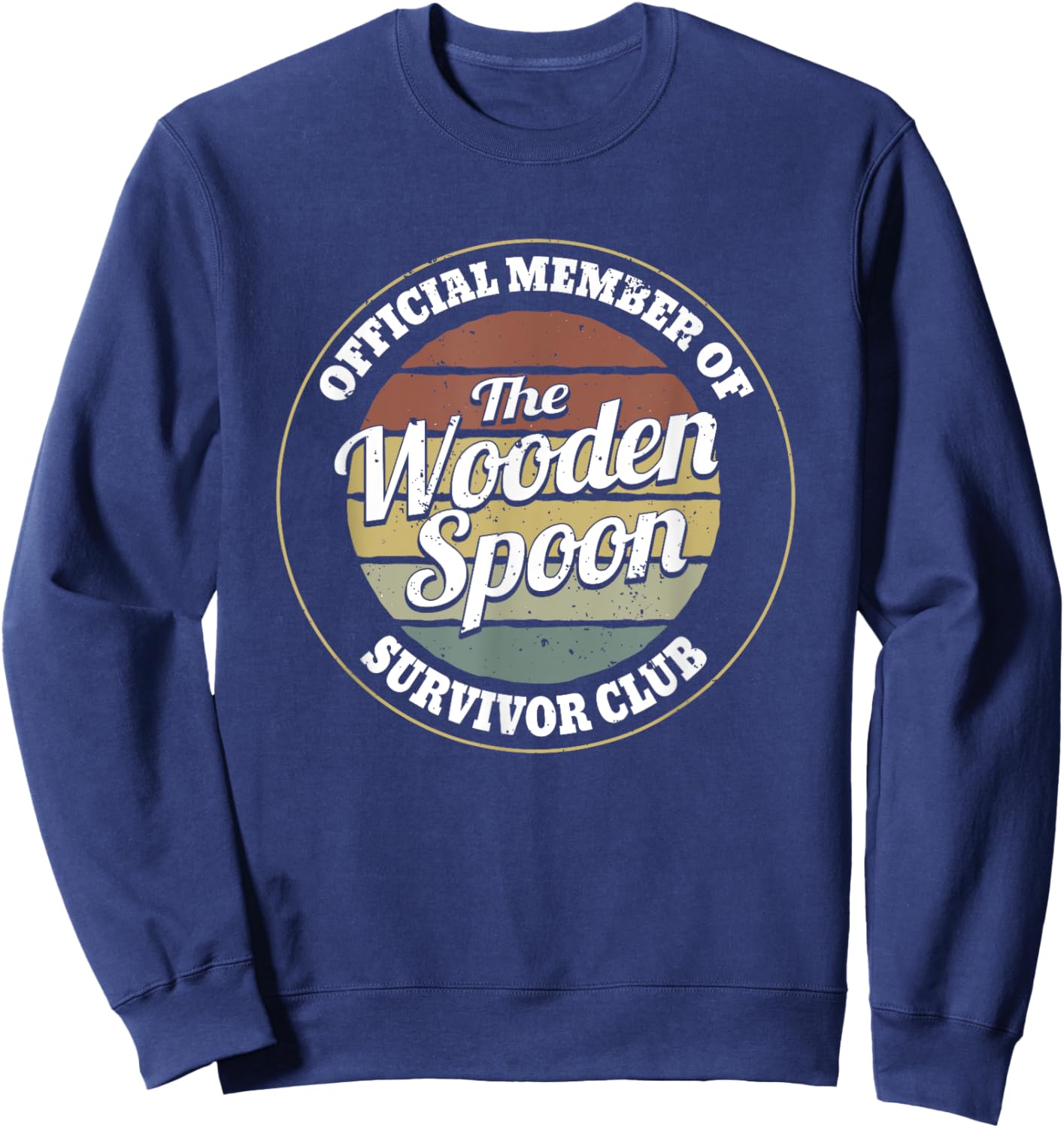 Funny Retro Vintage Wooden Spoon Survivor Sweatshirt - Sweatshirt | Navy