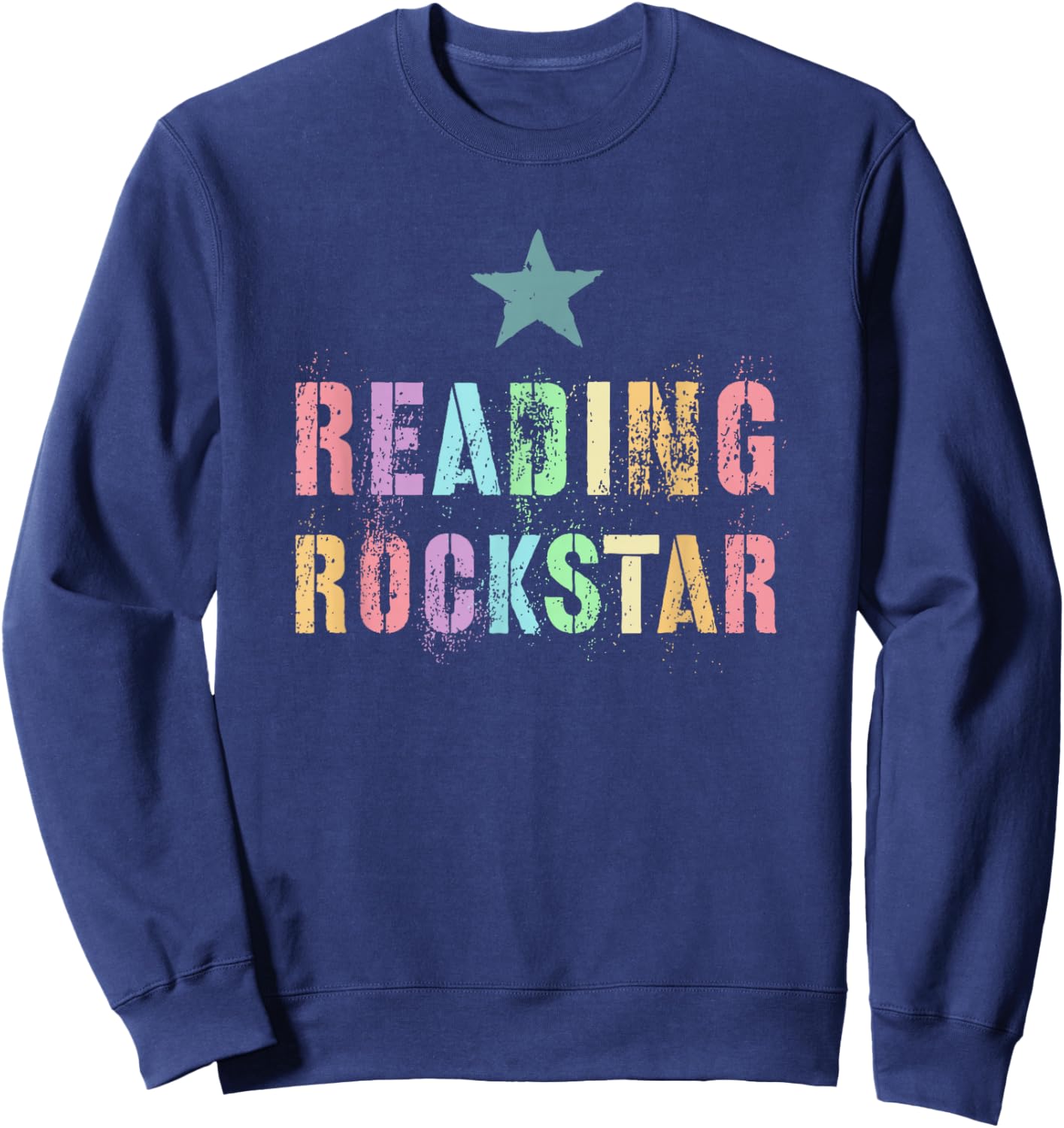 Cute READING ROCKSTAR Kinder Teacher Preschool Club Sweatshirt - Sweatshirt | Navy