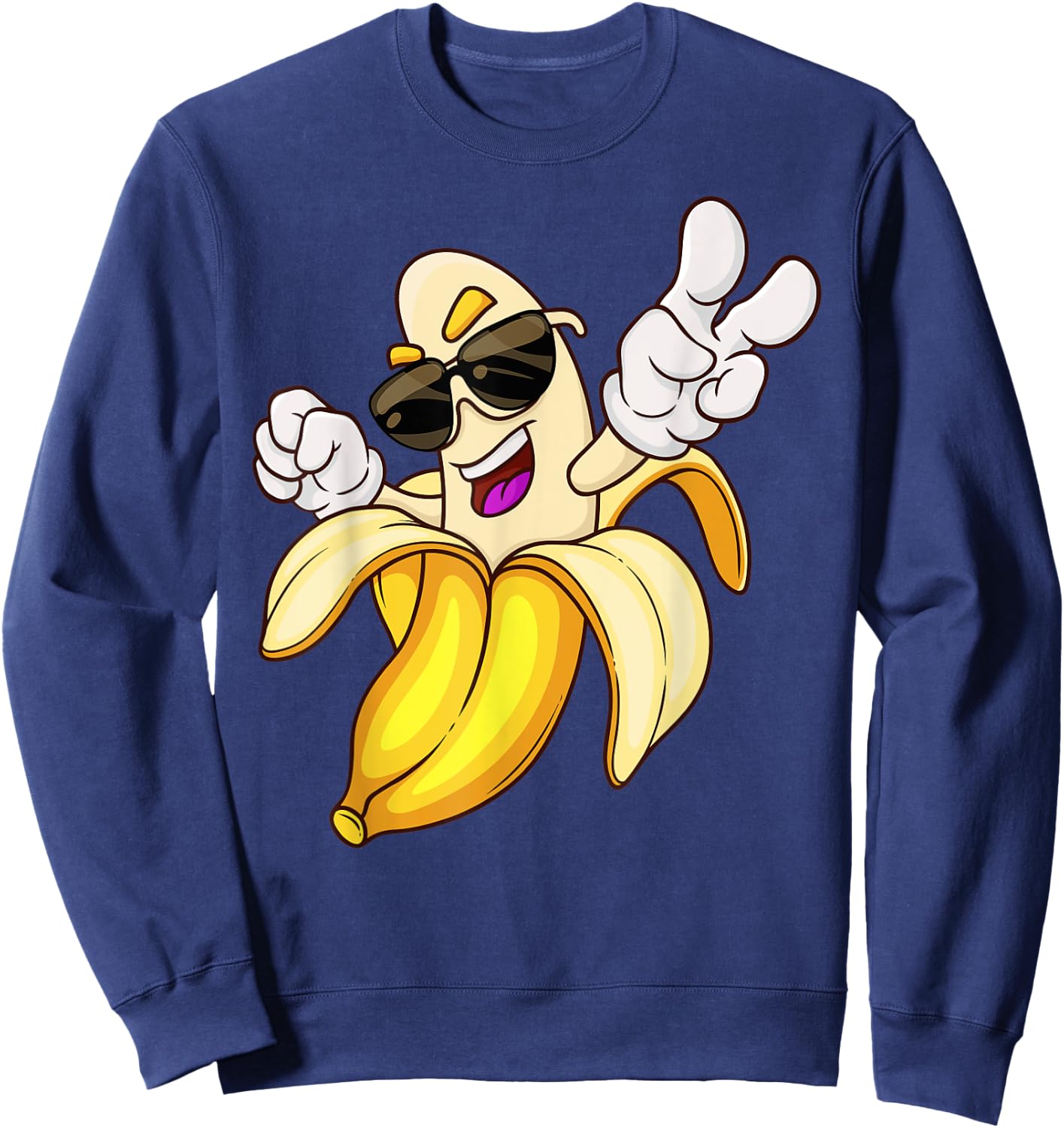 Funny Cool Banana Sunglusses Costume Banana Lovers Cool Sweatshirt - Sweatshirt | Navy