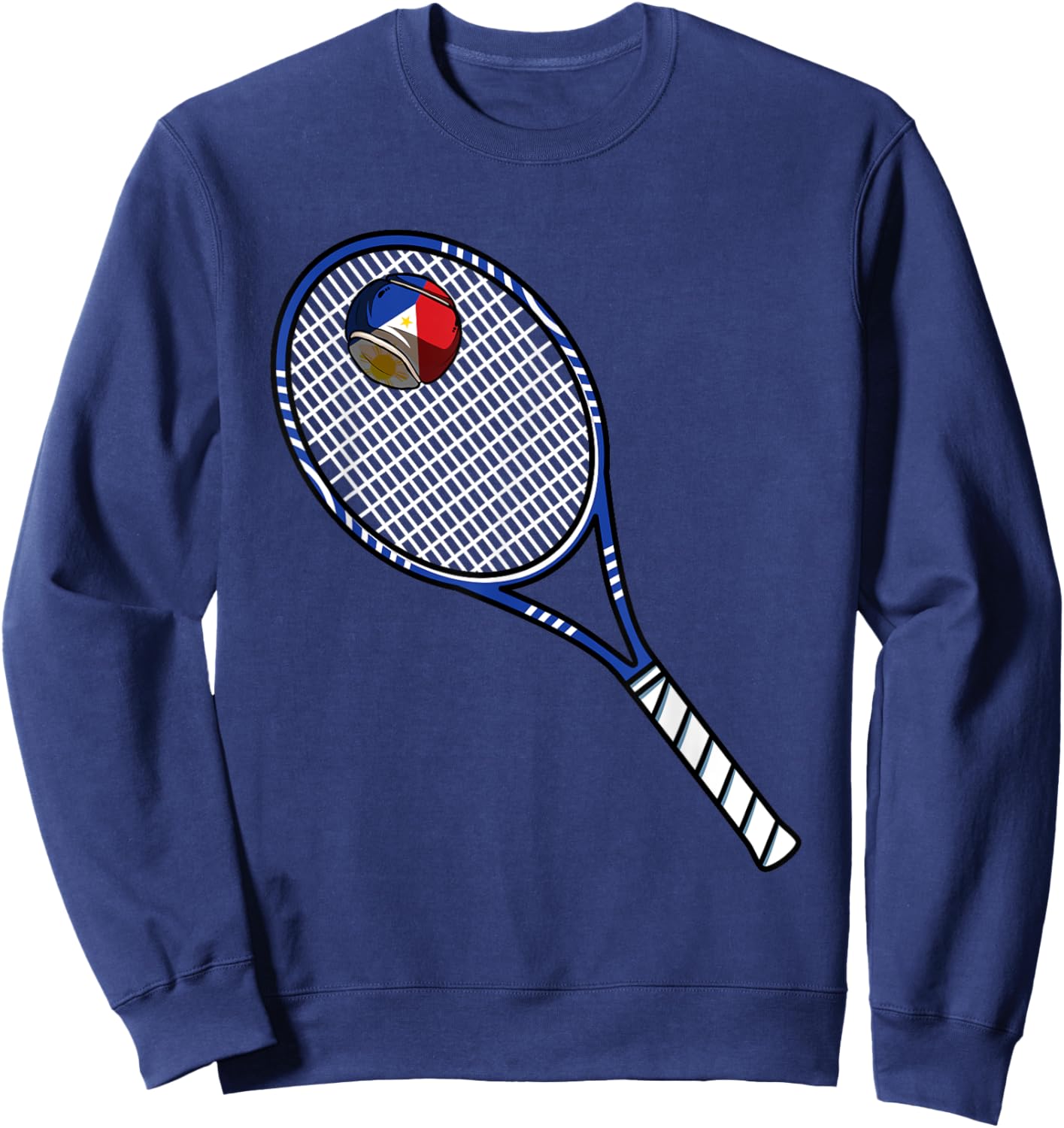 Tennis Racket And Ball Flag Of Philippines Sweatshirt - Sweatshirt | Navy