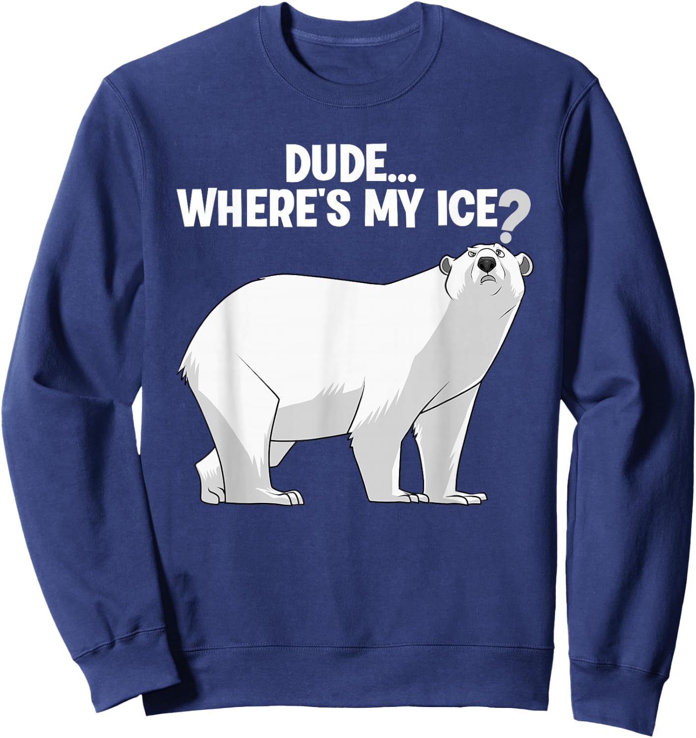 Best Polar Bear Design Boys Kids Polar Bear Lover Sweatshirt - Sweatshirt | Navy