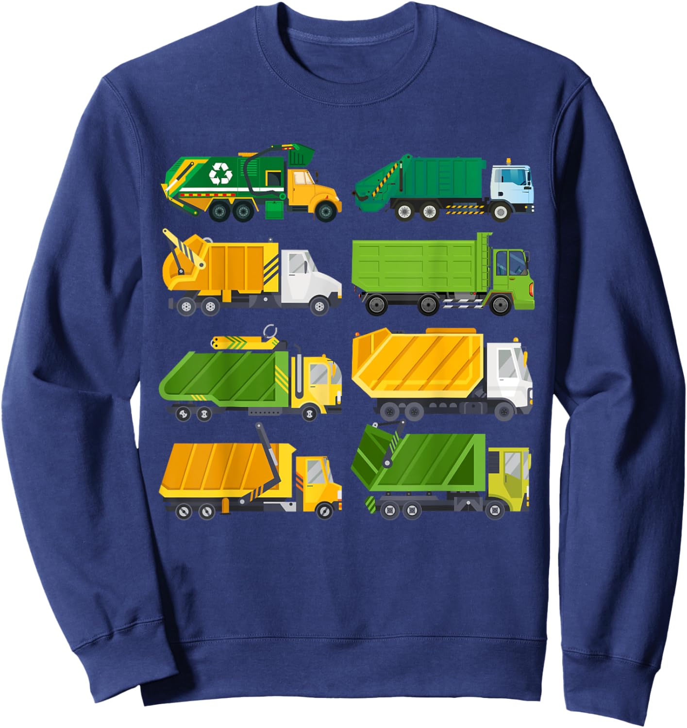 Funny Garbage Truck For Toddler Boys Kids Trash Recycling Sweatshirt - Sweatshirt | Navy