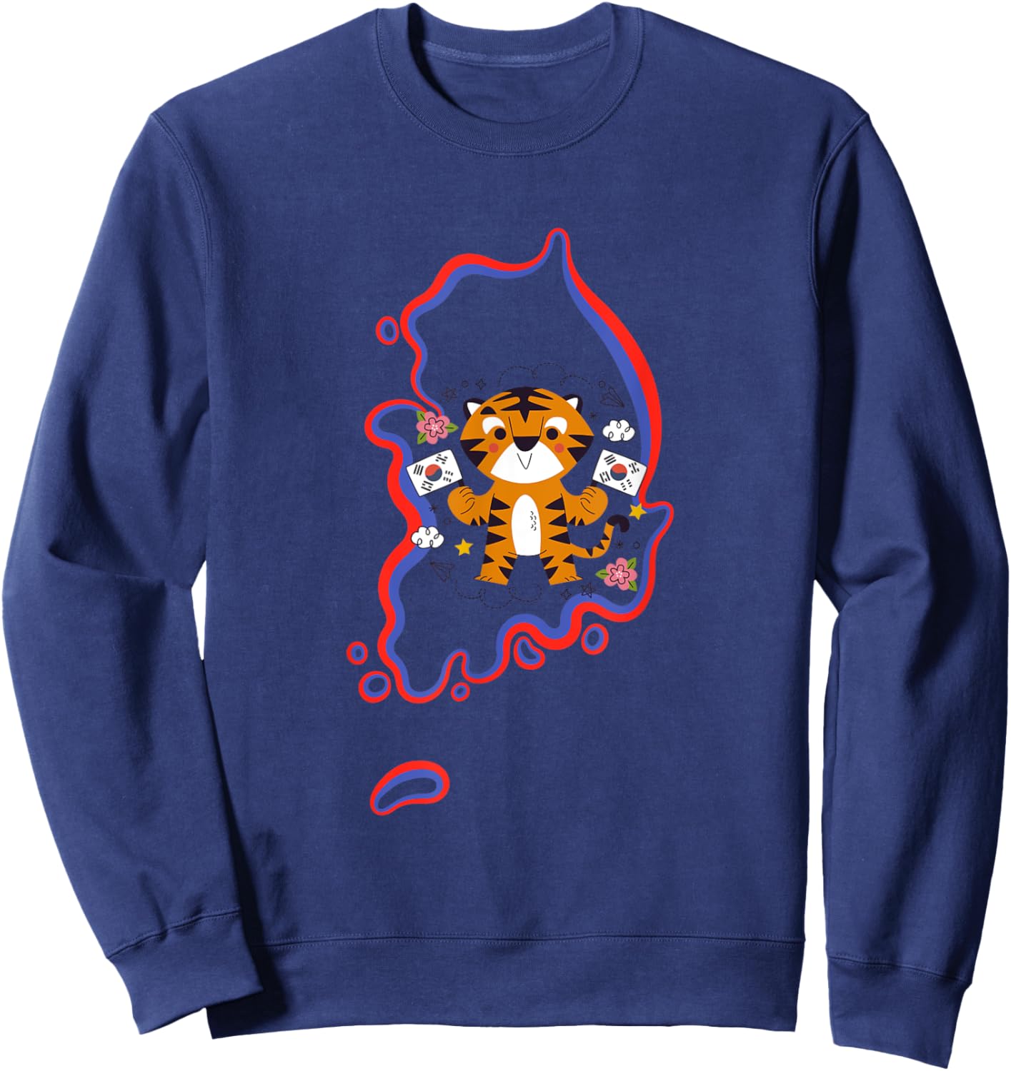 Korean tiger country flag South Korea year of the tiger Sweatshirt - Sweatshirt | Navy