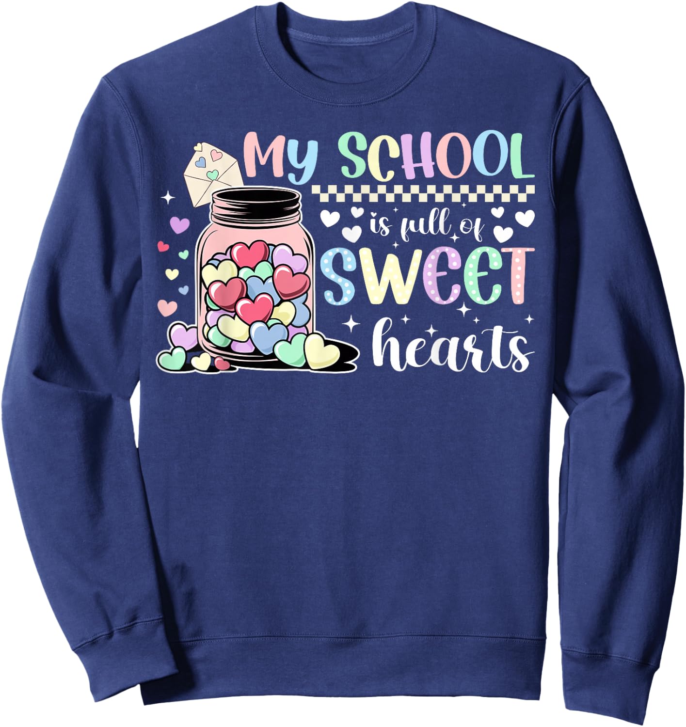 My School Valentine School Secretary Valentines Day Sweatshirt - Sweatshirt | Navy