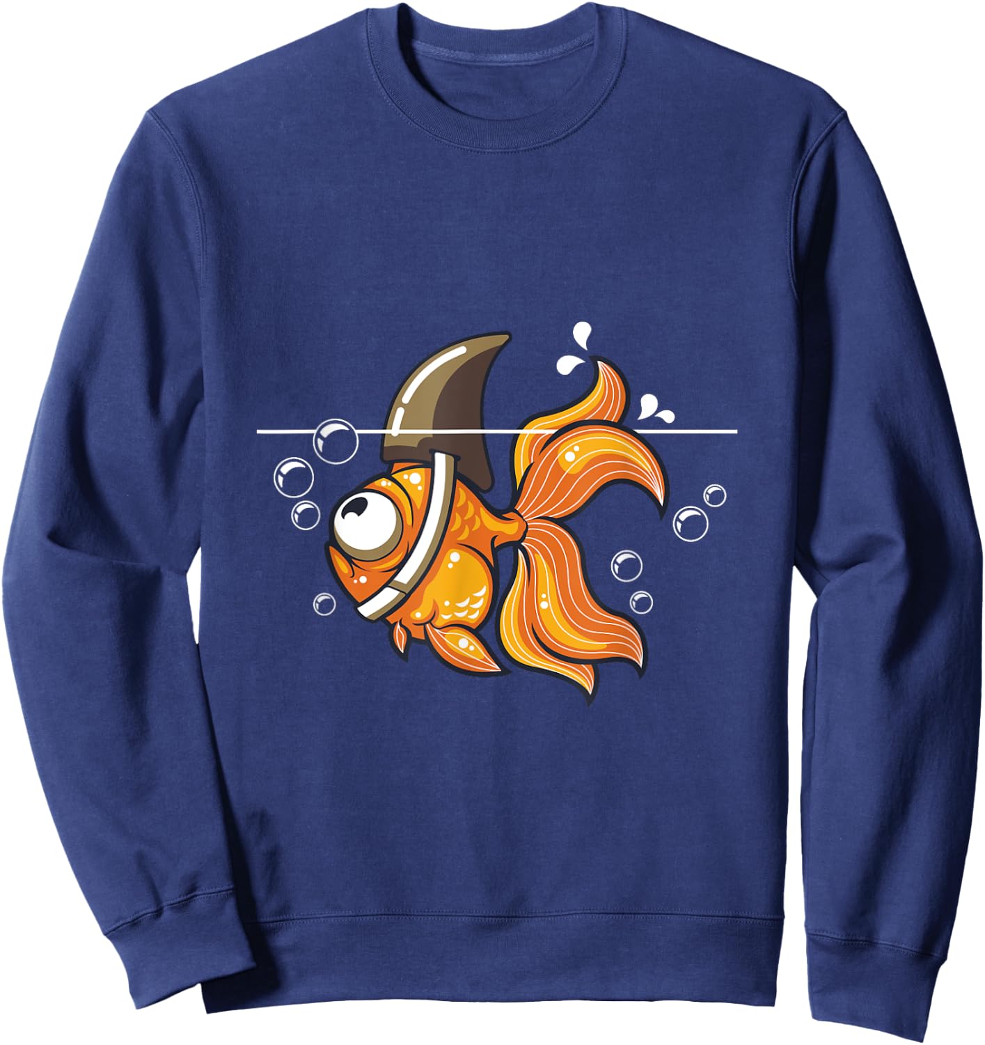 Goldfish Shark Graphic Fish Water Fisherman Gift Sweatshirt - Sweatshirt | Navy