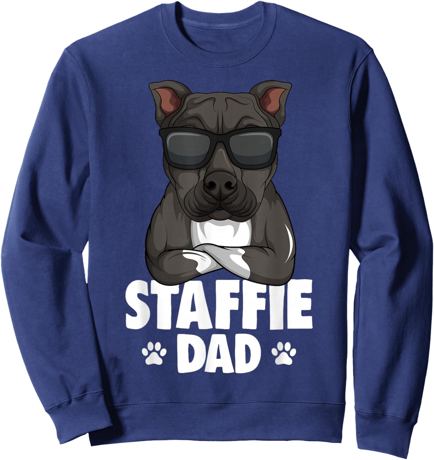Staffordshire Bullterrier Staffie Dad Hunde Sweatshirt - Sweatshirt | Navy