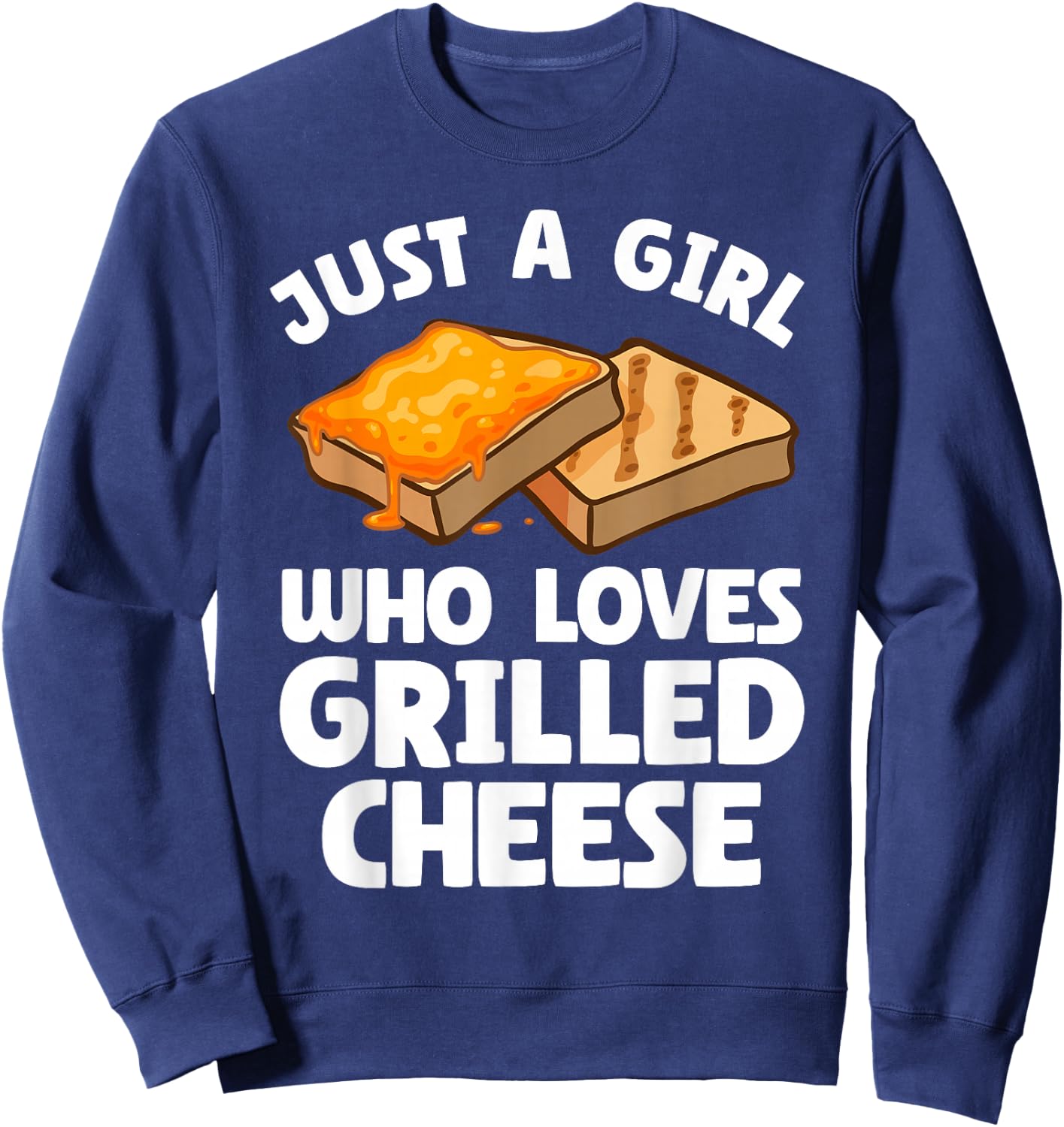 Grilled Cheese Art For Girls Women Grilled Cheese Sandwich Sweatshirt - Sweatshirt | Navy