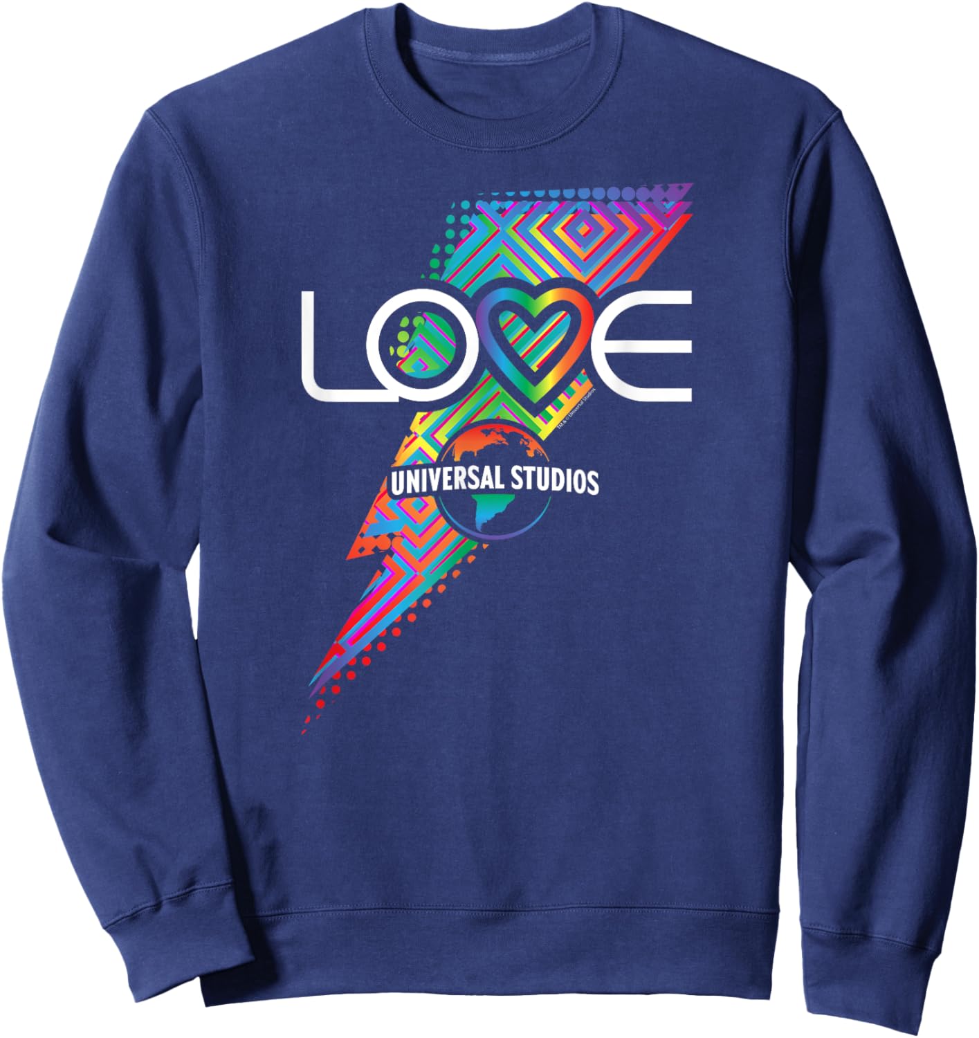 Universal Parks Love Universal Rainbow Bolt Sweatshirt - Sweatshirt | Navy