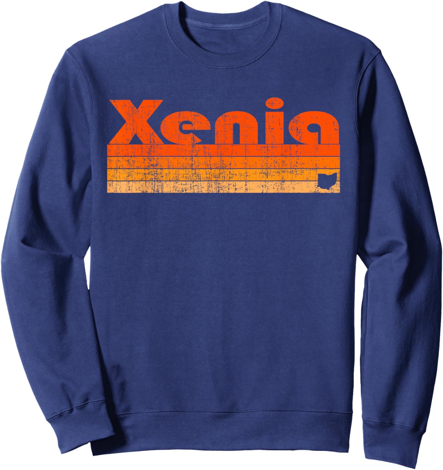 Xenia, Ohio Retro 80s Style Sweatshirt - Sweatshirt | Navy
