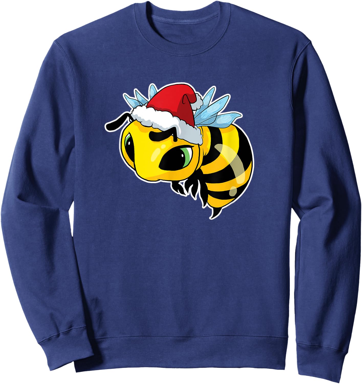 Christmas Bee Santa Clause Hornet Lover Beekeeper Sweatshirt - Sweatshirt | Navy
