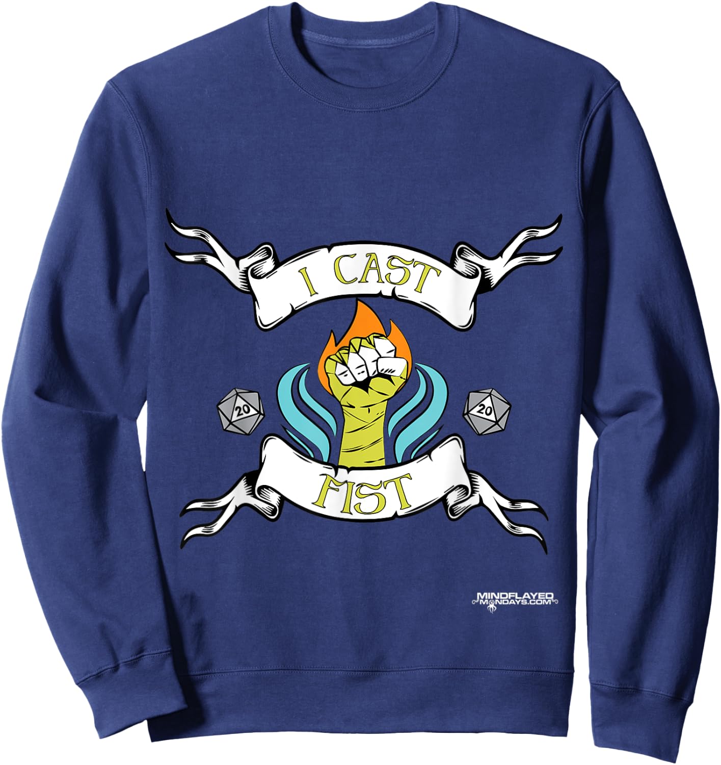 TTRPG Monk Class I Cast Fist Sweatshirt - Sweatshirt | Navy