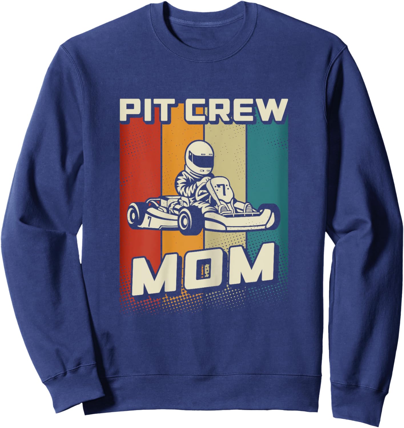 Pit Crew Mom Karting Birthday Party Racing Go Kart Mom Sweatshirt - Sweatshirt | Navy