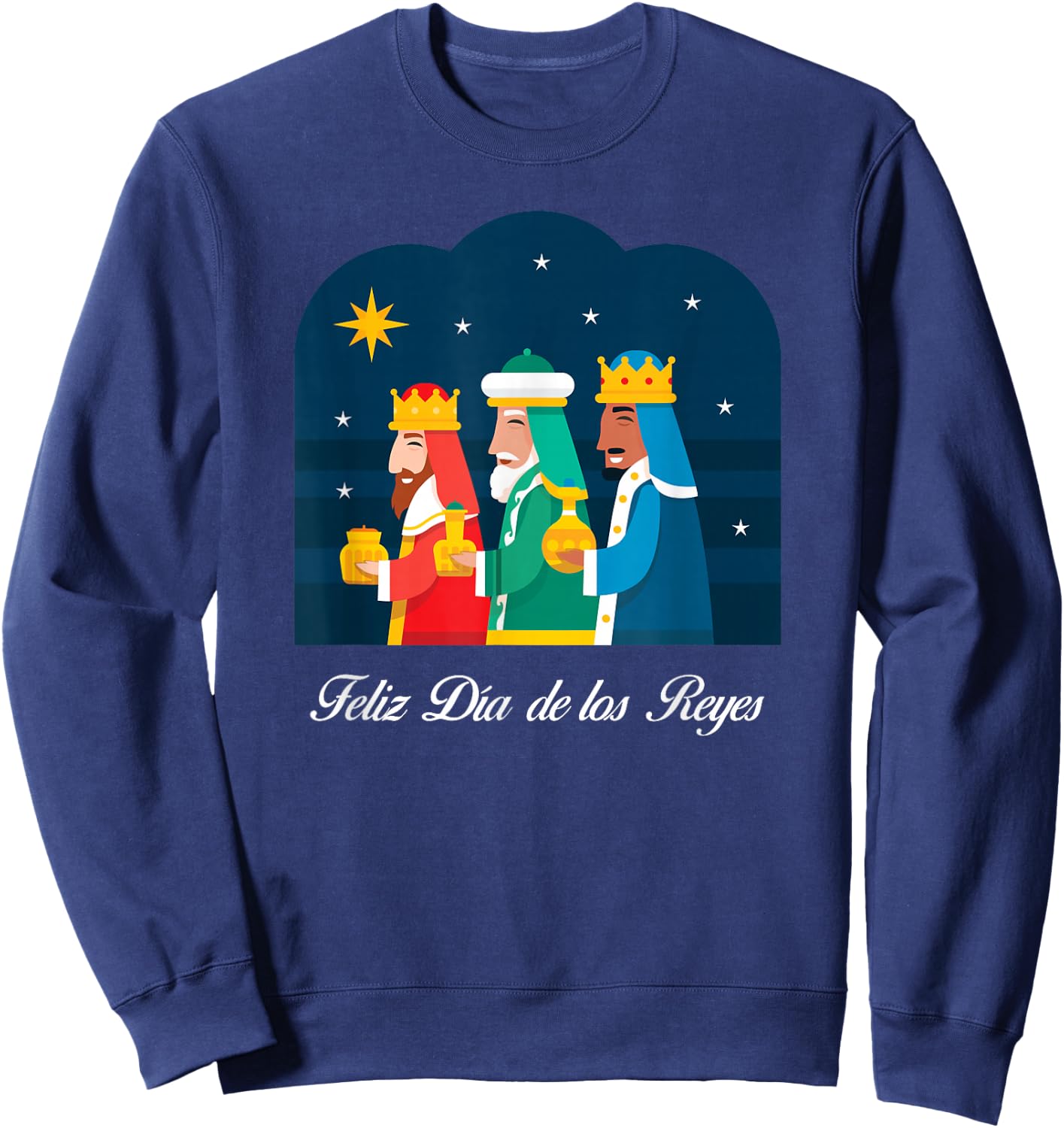 Happy Three Kings Day Epiphany Day Festival Co. -Adults & Kids Black Epiphany Day Sweatshirt - Sweatshirt | Navy