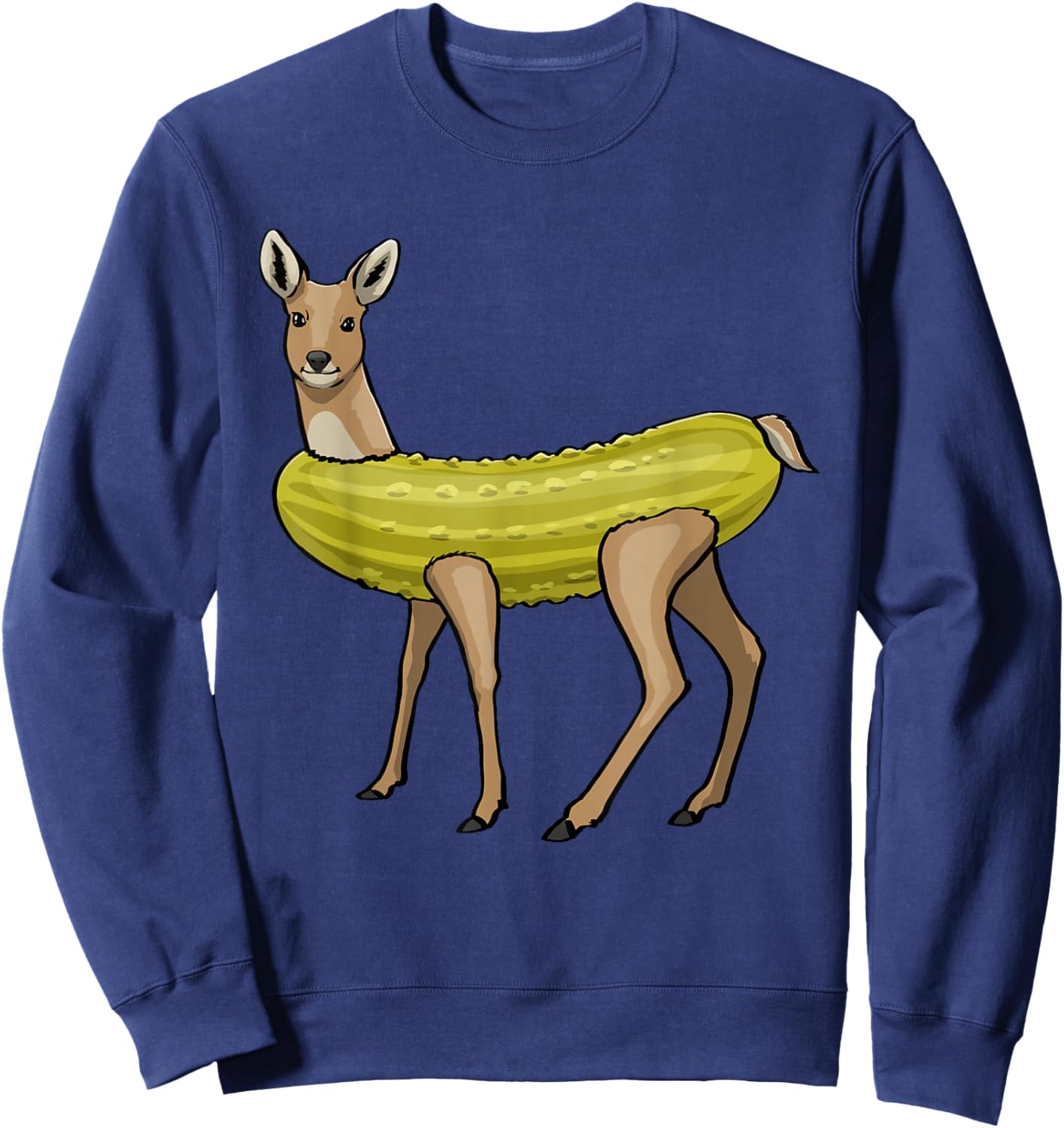 A Dill Cow, Funny Ladies, Cucumber, Deer, Love Foodies Sweatshirt - Sweatshirt | Navy