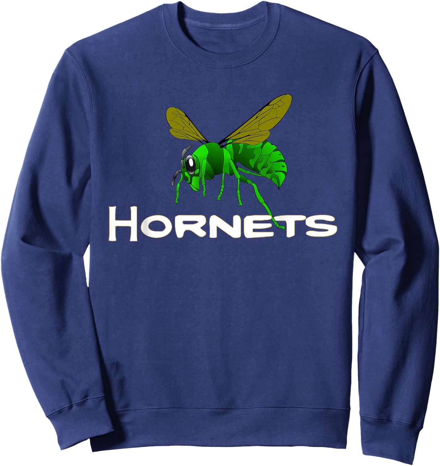 Go Green Hornets Football Baseball Basketball Cheer Team Fan Sweatshirt - Sweatshirt | Navy