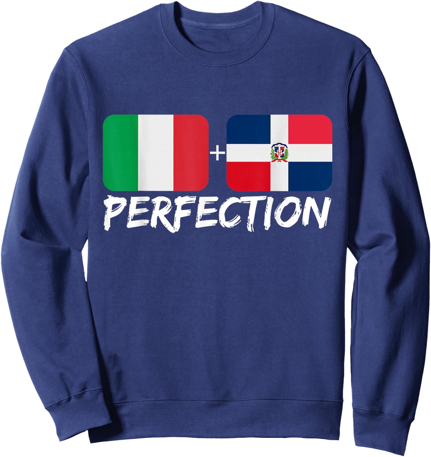 Italian Plus Dominican Perfection Heritage Flag Sweatshirt - Sweatshirt | Navy