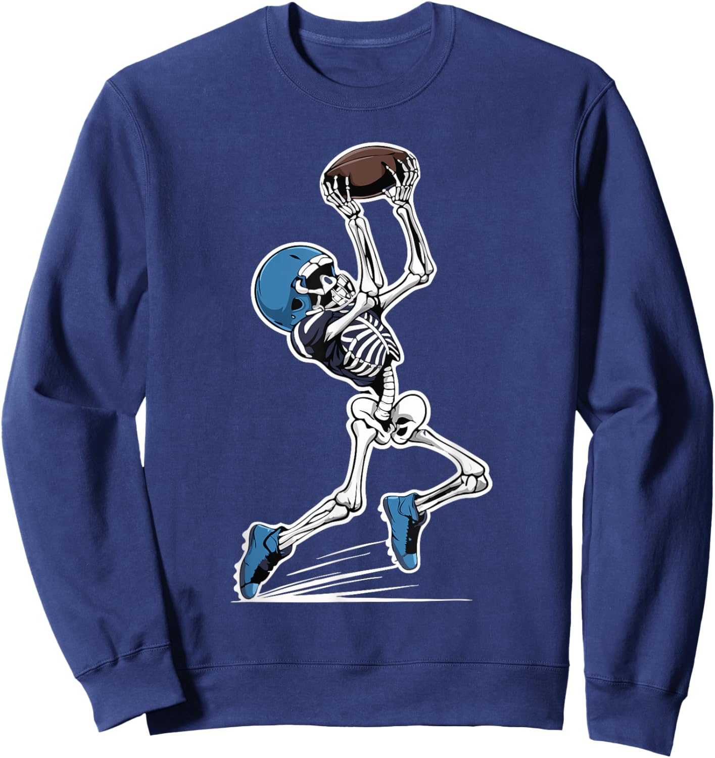 Skeleton Football Halloween Men Boys Women Football Fan Sweatshirt - Sweatshirt | Navy
