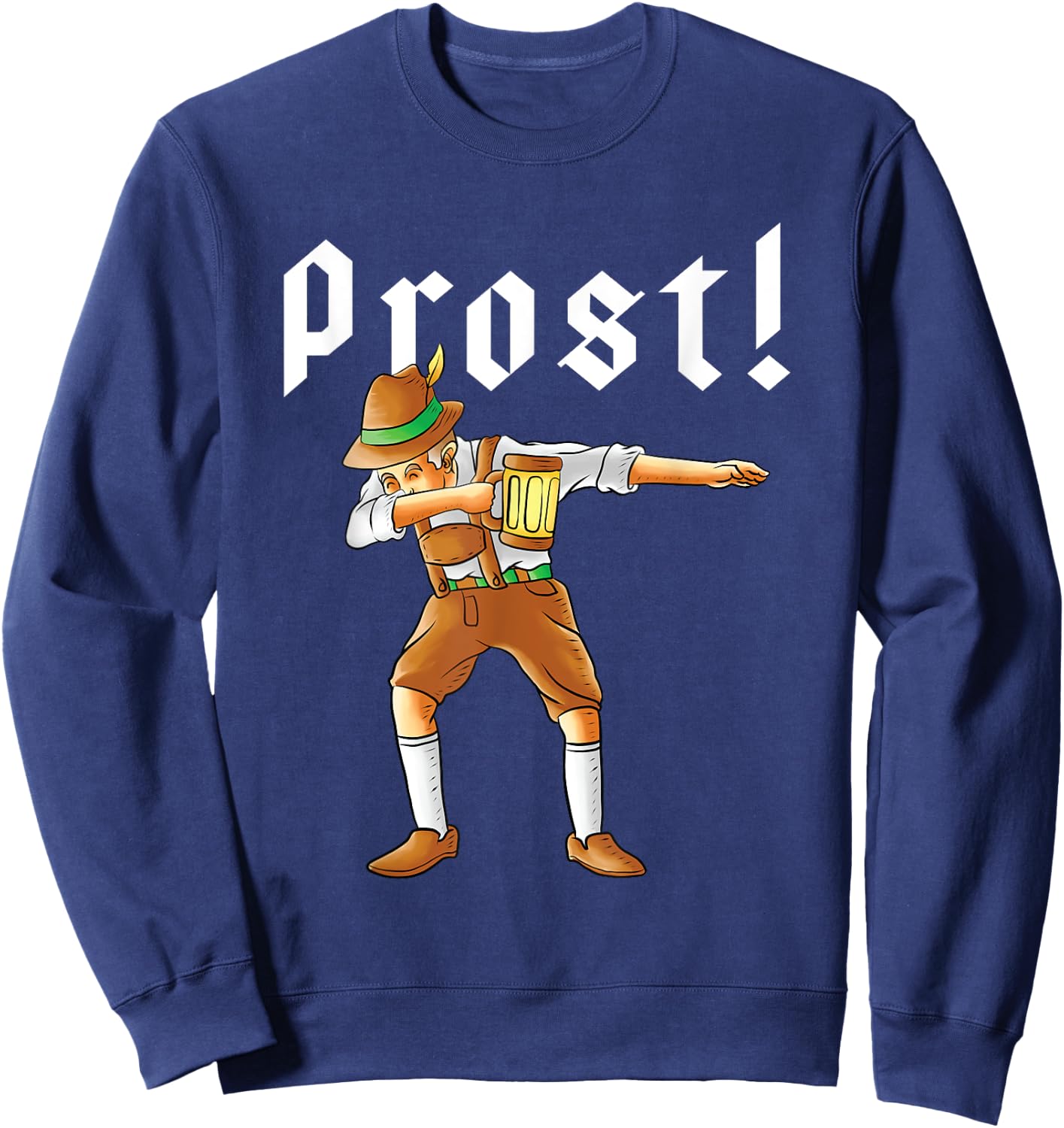 Dabbing German With Beer & Lederhosen Dab Dance Oktoberfest Sweatshirt - Sweatshirt | Navy